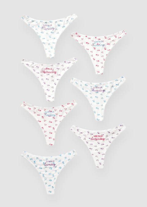 Days of the Week Thong (7 Pack) - Print – Lounge Underwear