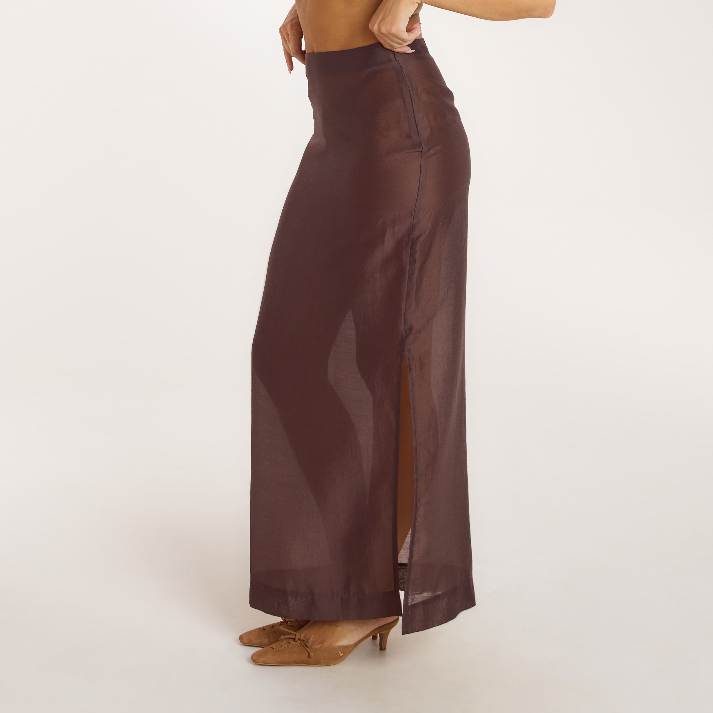 Sheer Maxi Skirt | Sheer Maxi Skirt - Chocolate