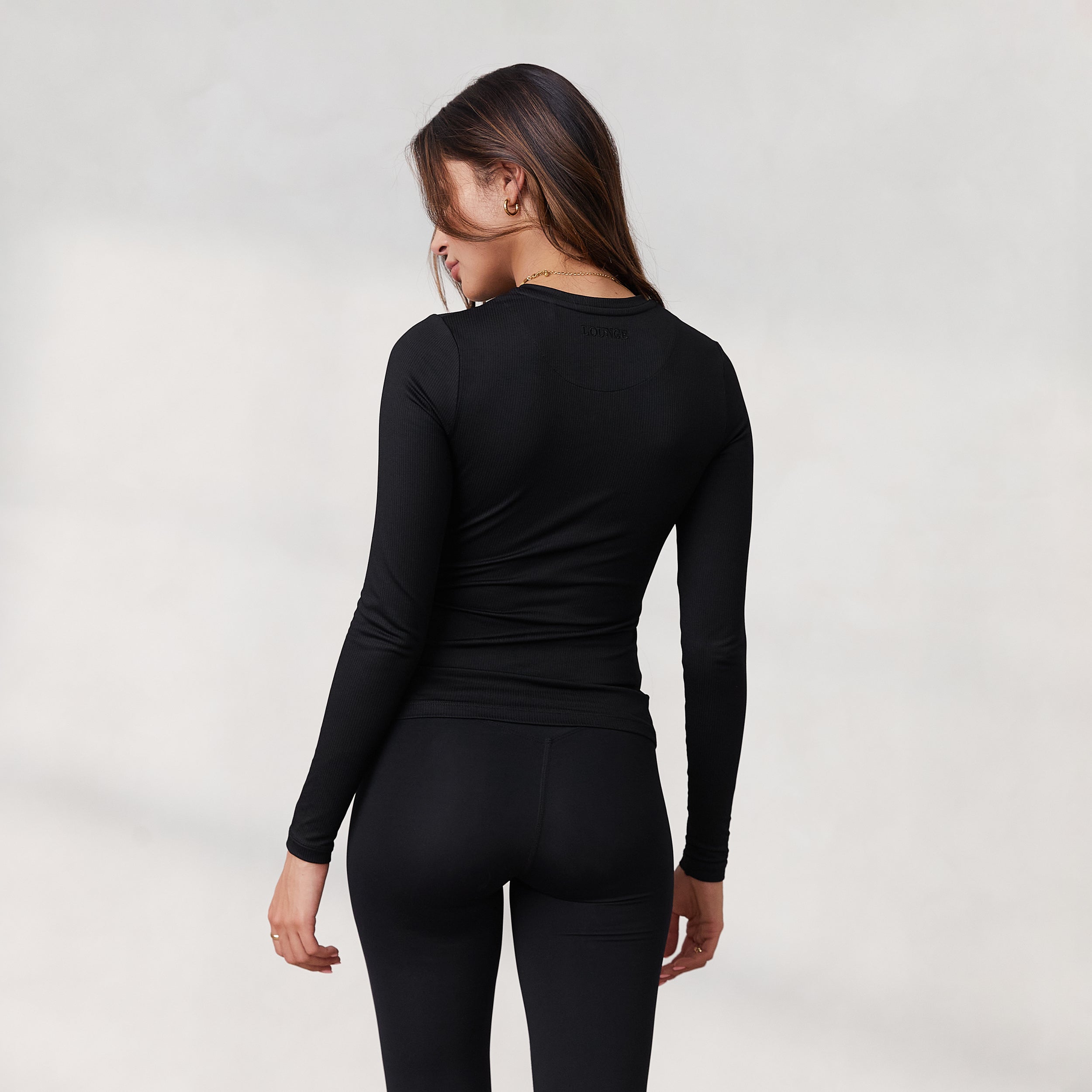 Black long sleeve zip best sale up top