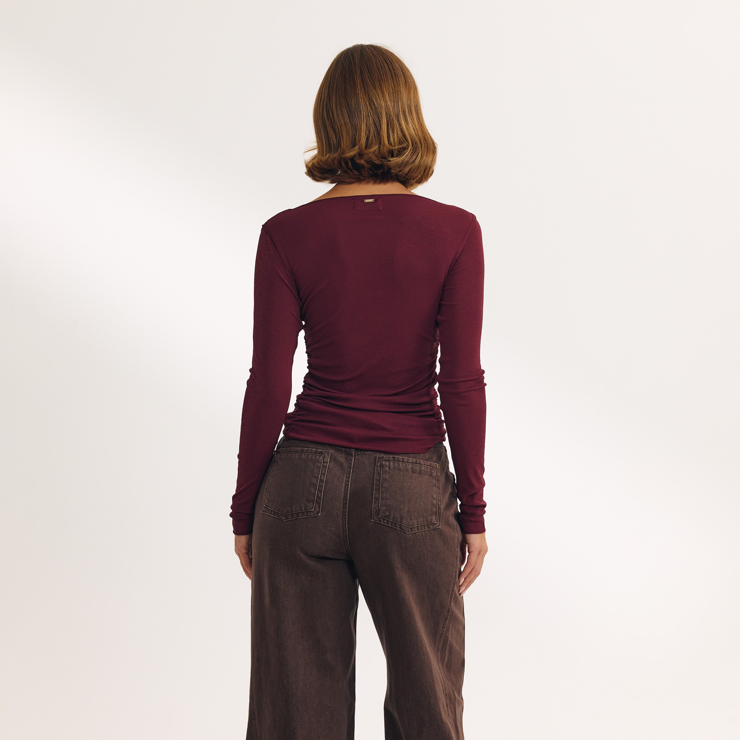 Slash Neck Top | Slash Neck Top - Cherry Lacquer