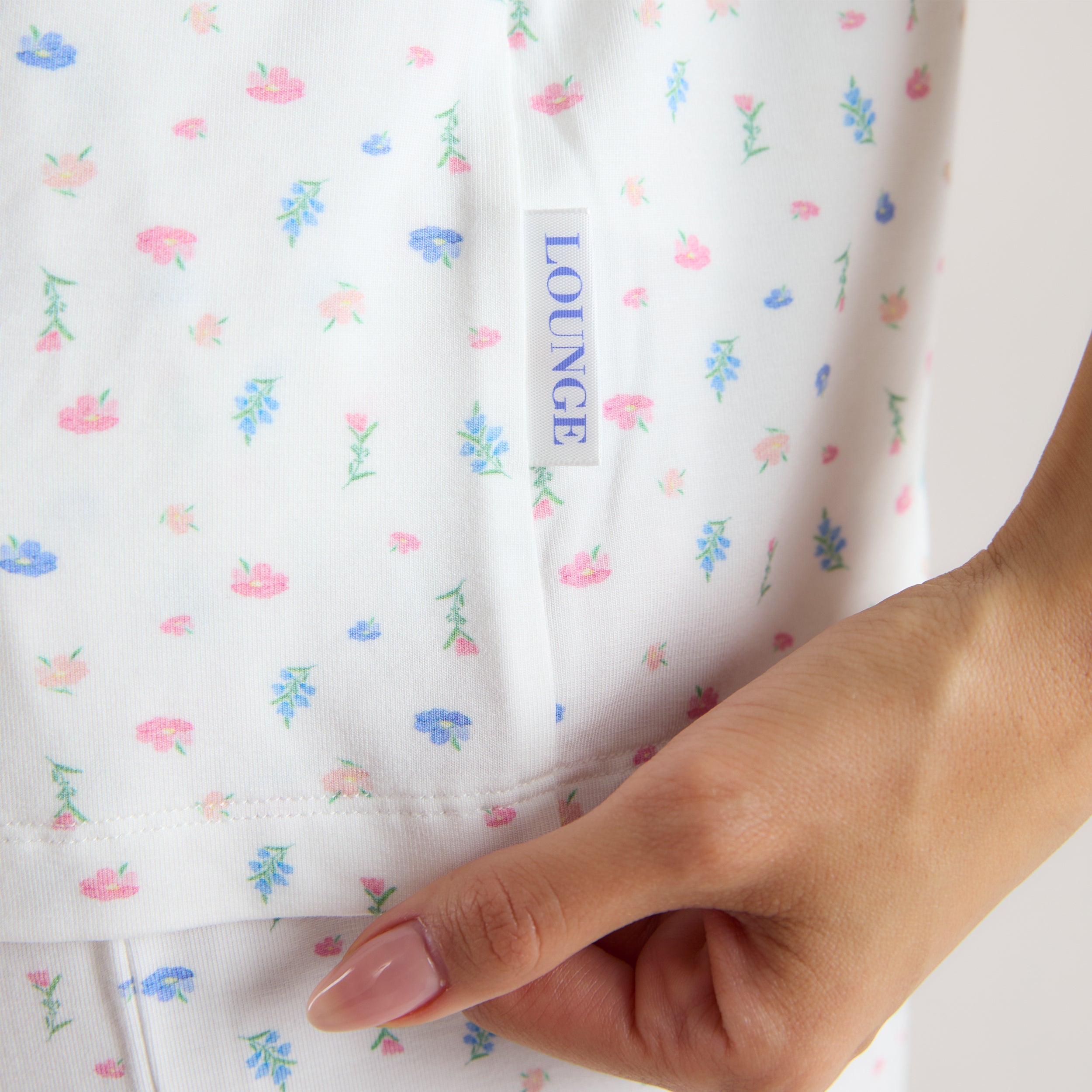 Modal Short Sleeve Pajama Shirt | Modal Short Sleeve Pajama Shirt - White Floral