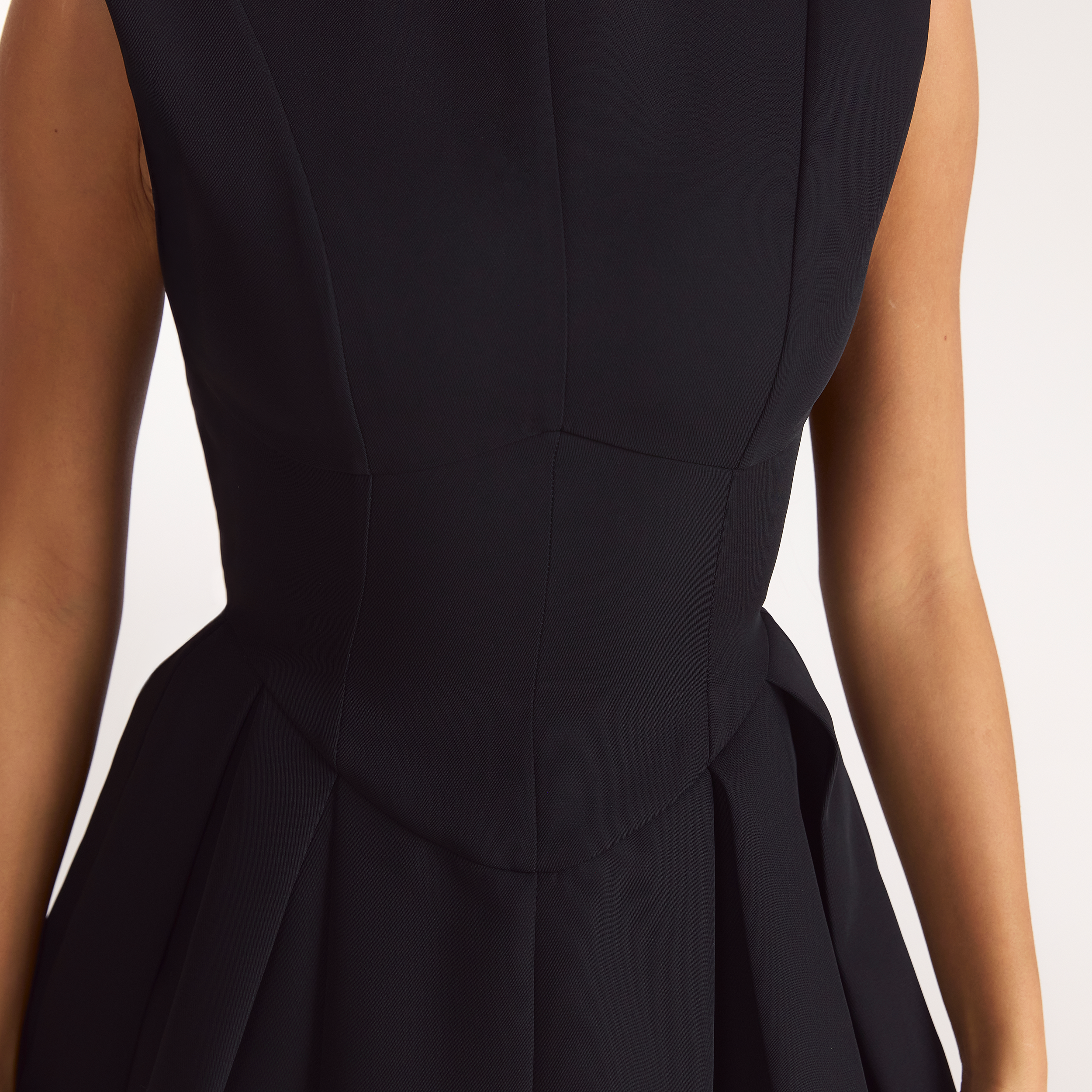 Pleated Cinched Mini Dress | Pleated Cinched Mini Dress - Black