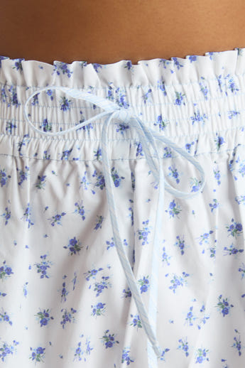 Bloom & Stripe Pyjama Shorts - Blue alternate