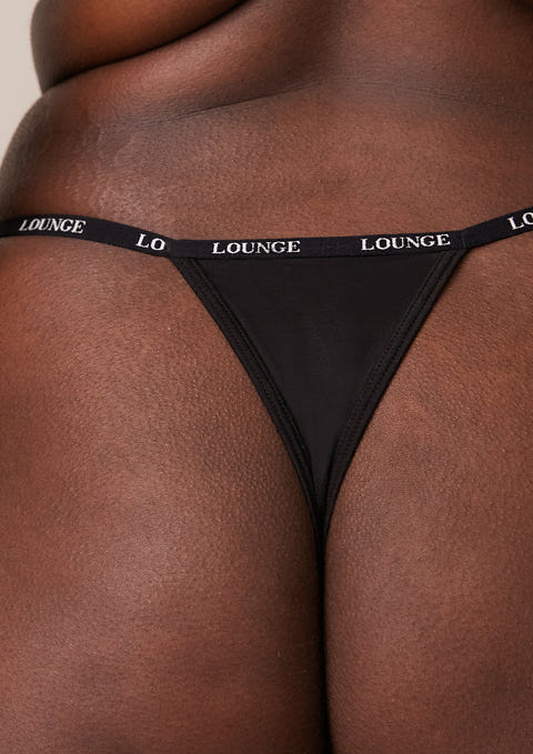 Smooth Front Fastening T-shirt Bra & Thong/Briefs Set - Black – Lounge  Underwear