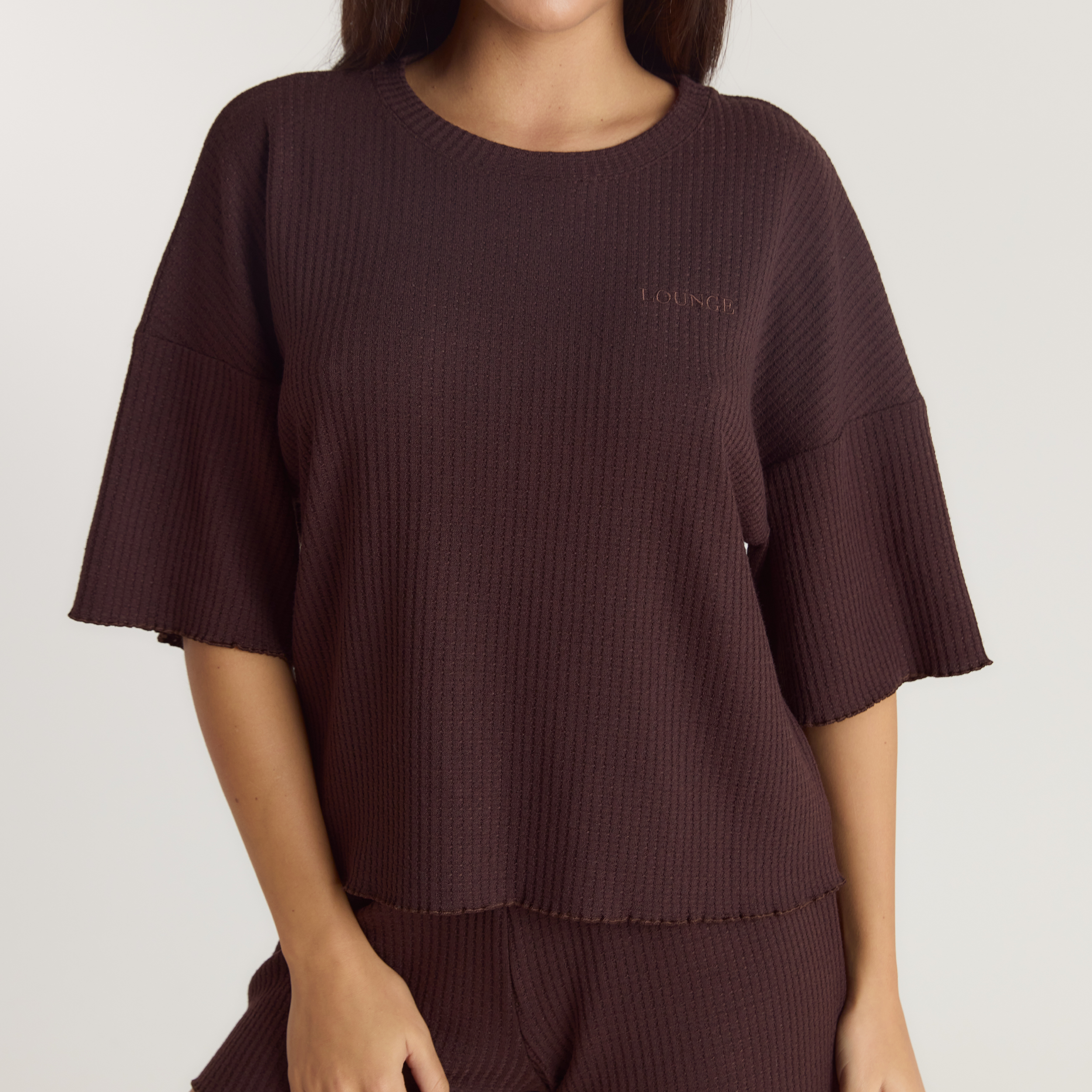 Soft Waffle Pajama Top | Soft Waffle Pajama Top - Dark Chocolate