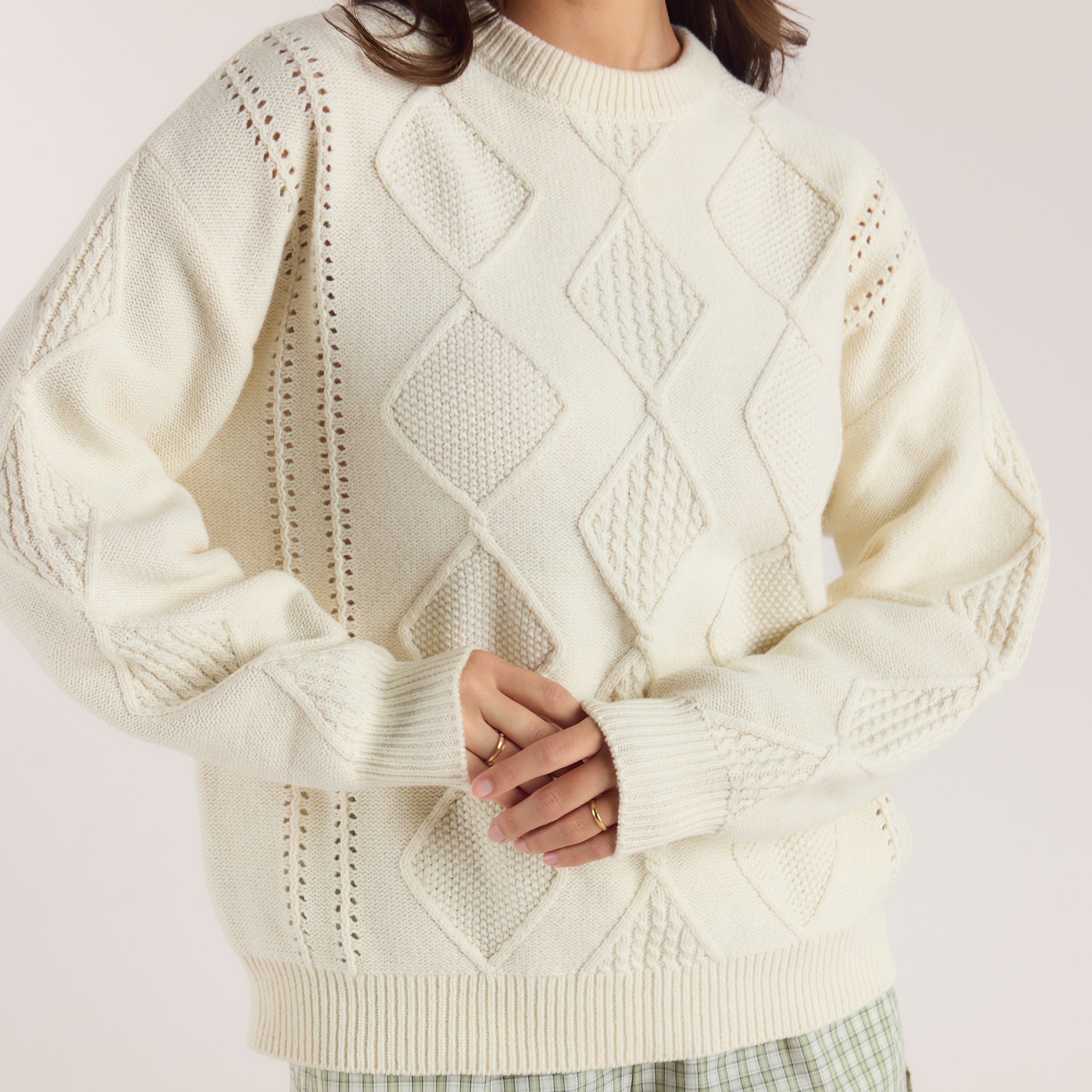 Cable-Knit Sweater | Cable-Knit Sweater - Cream