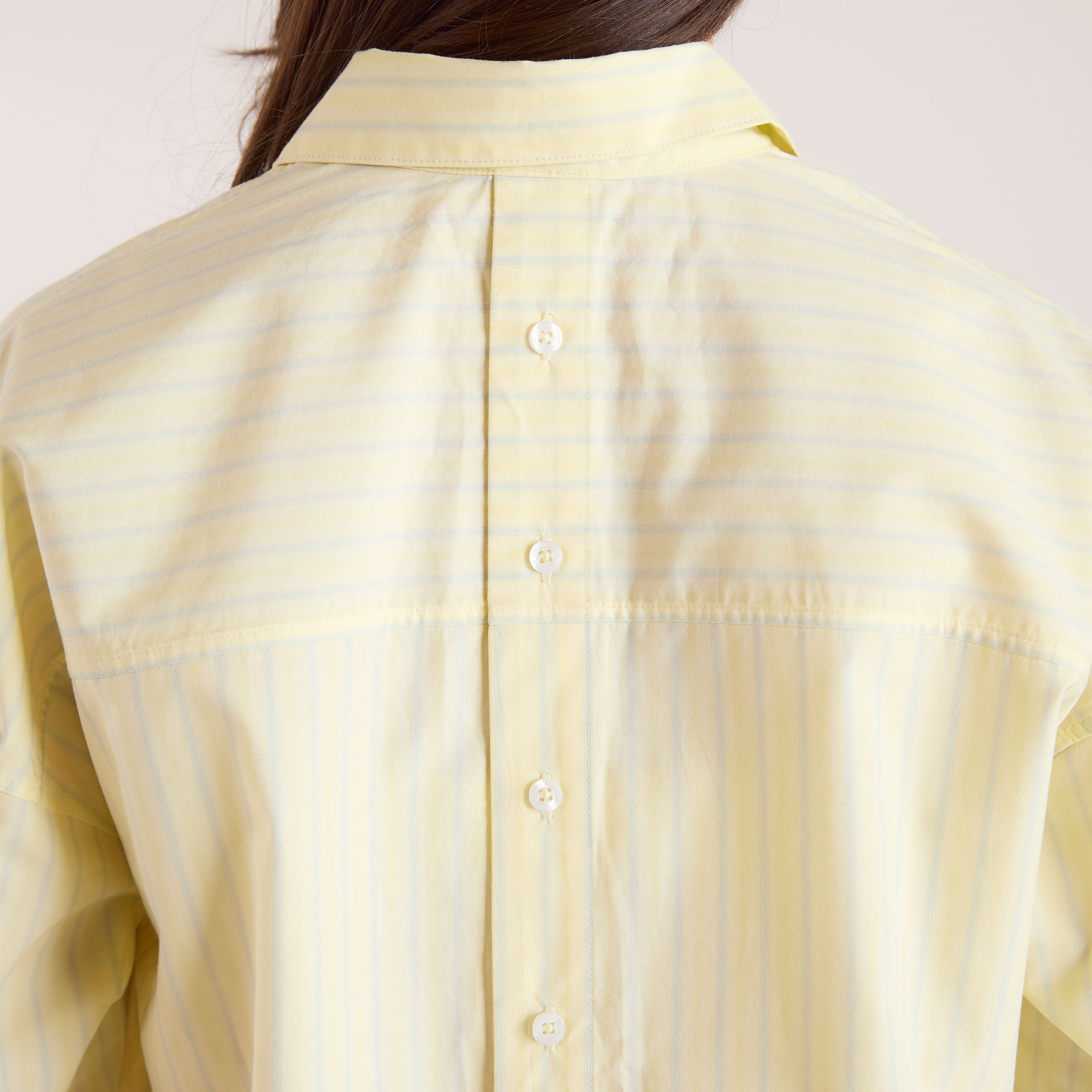 Oversized Striped Cotton Shirt | Oversized Striped Cotton Shirt - Yellow