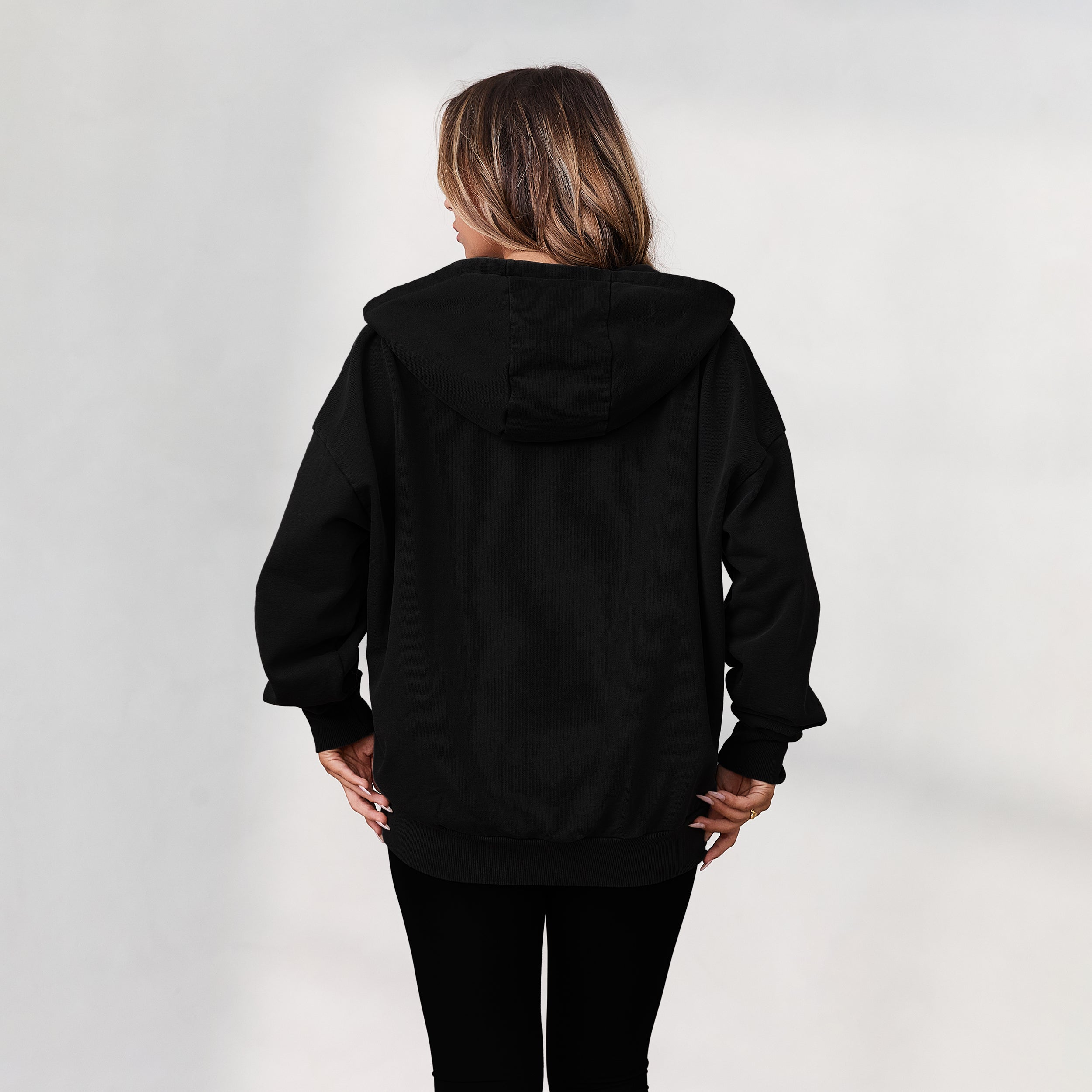 Basic black best sale oversized hoodie