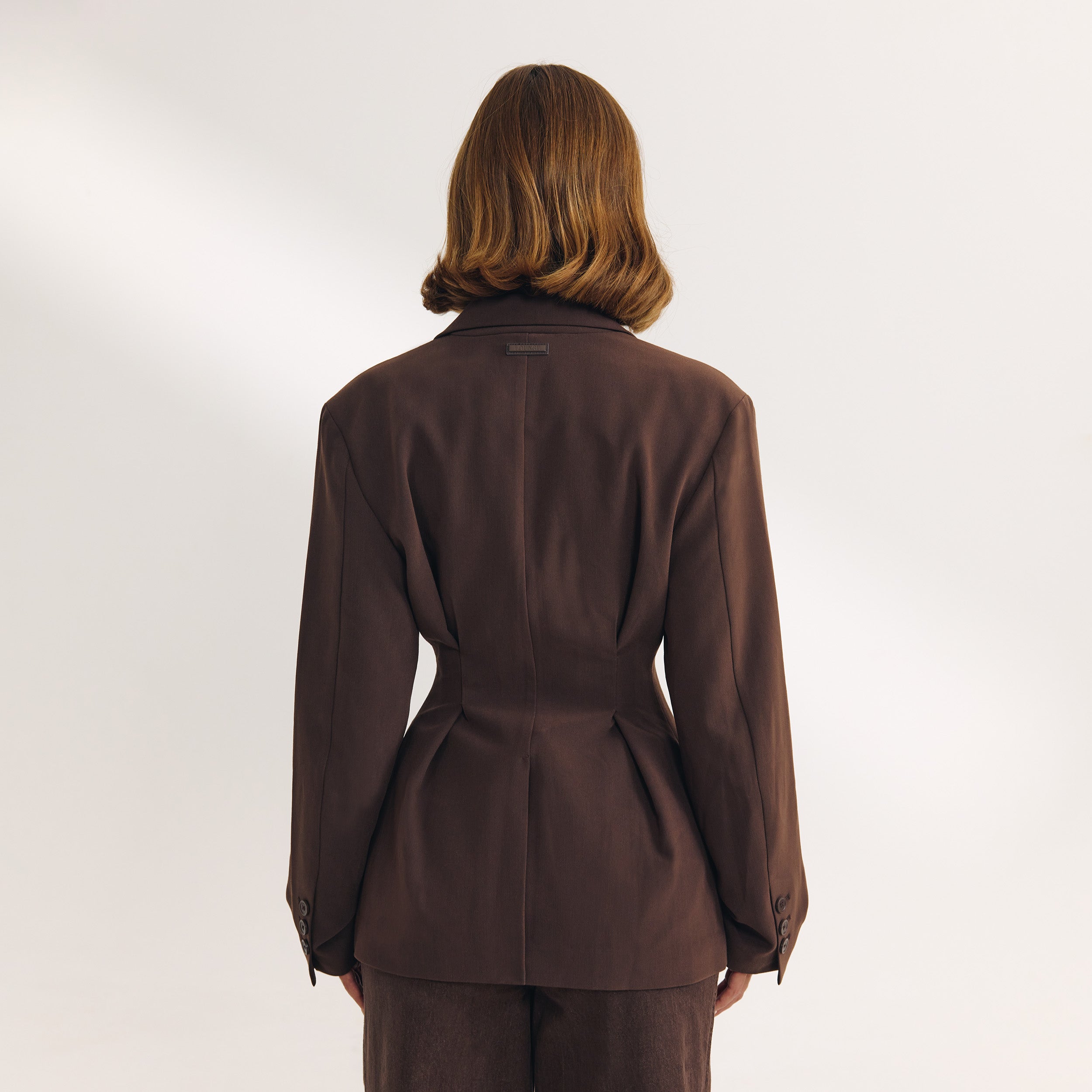 Draped Sleeve Blazer | Draped Sleeve Blazer - Chocolate