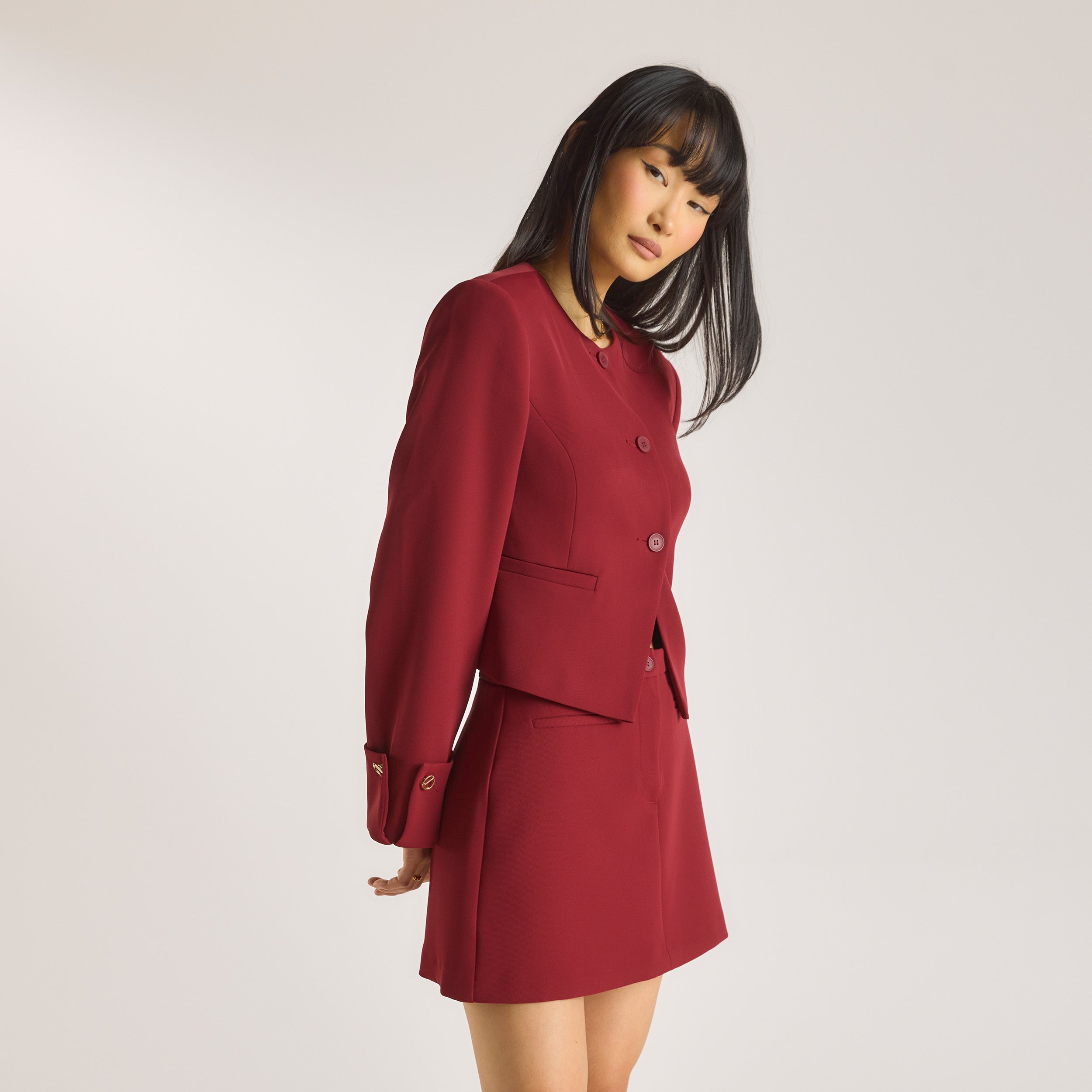Structured Jacket  | Structured Jacket - Wine