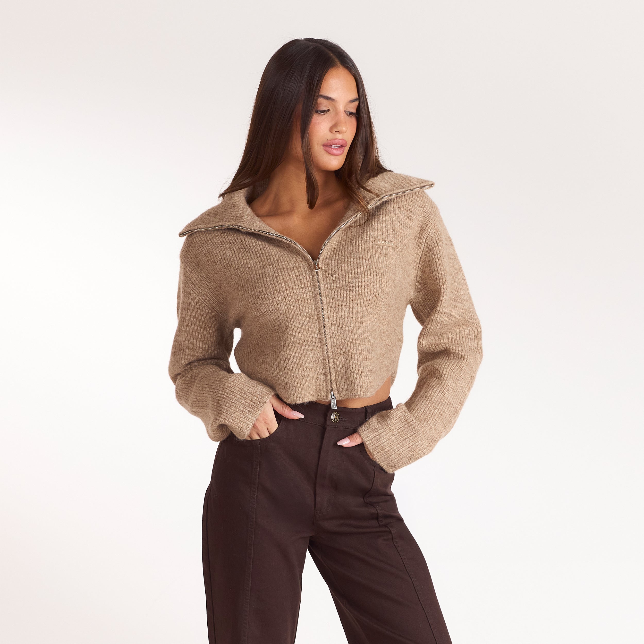Structured Knitted Cardigan | Structured Knitted Cardigan - Biscuit
