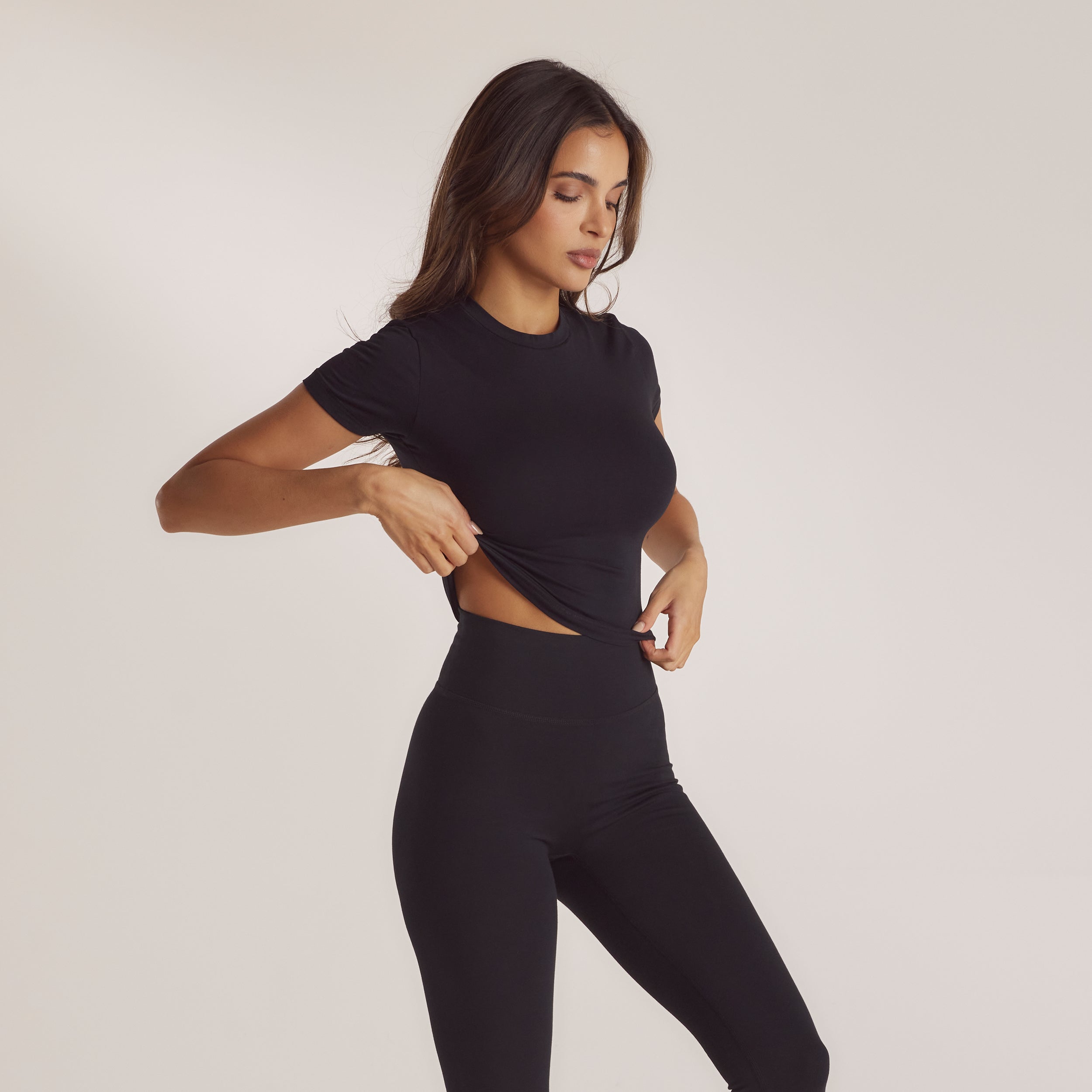 Cotton Blend Short Sleeve Top | Leidy, XS