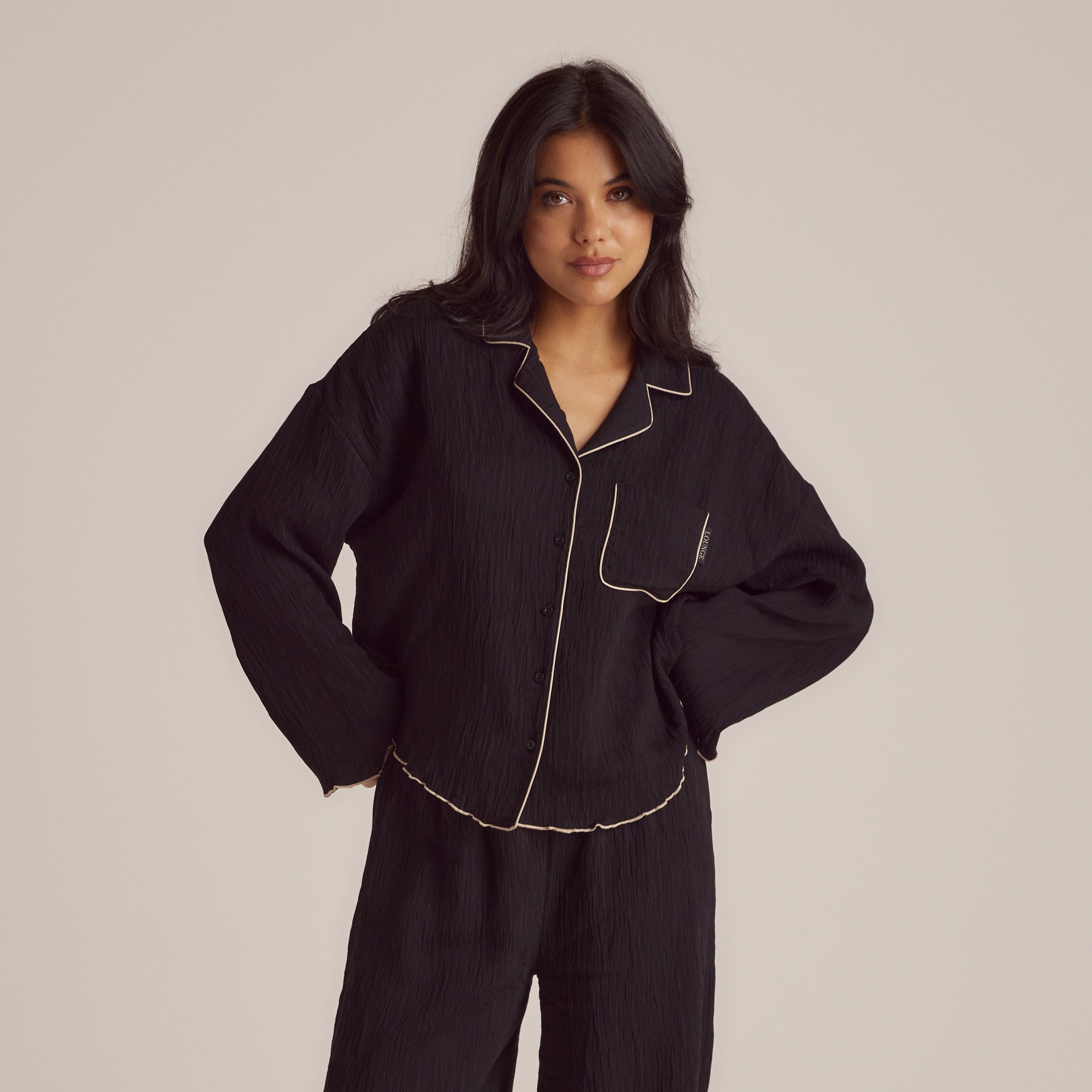 Crinkle Pajama Shirt | Imaani, S