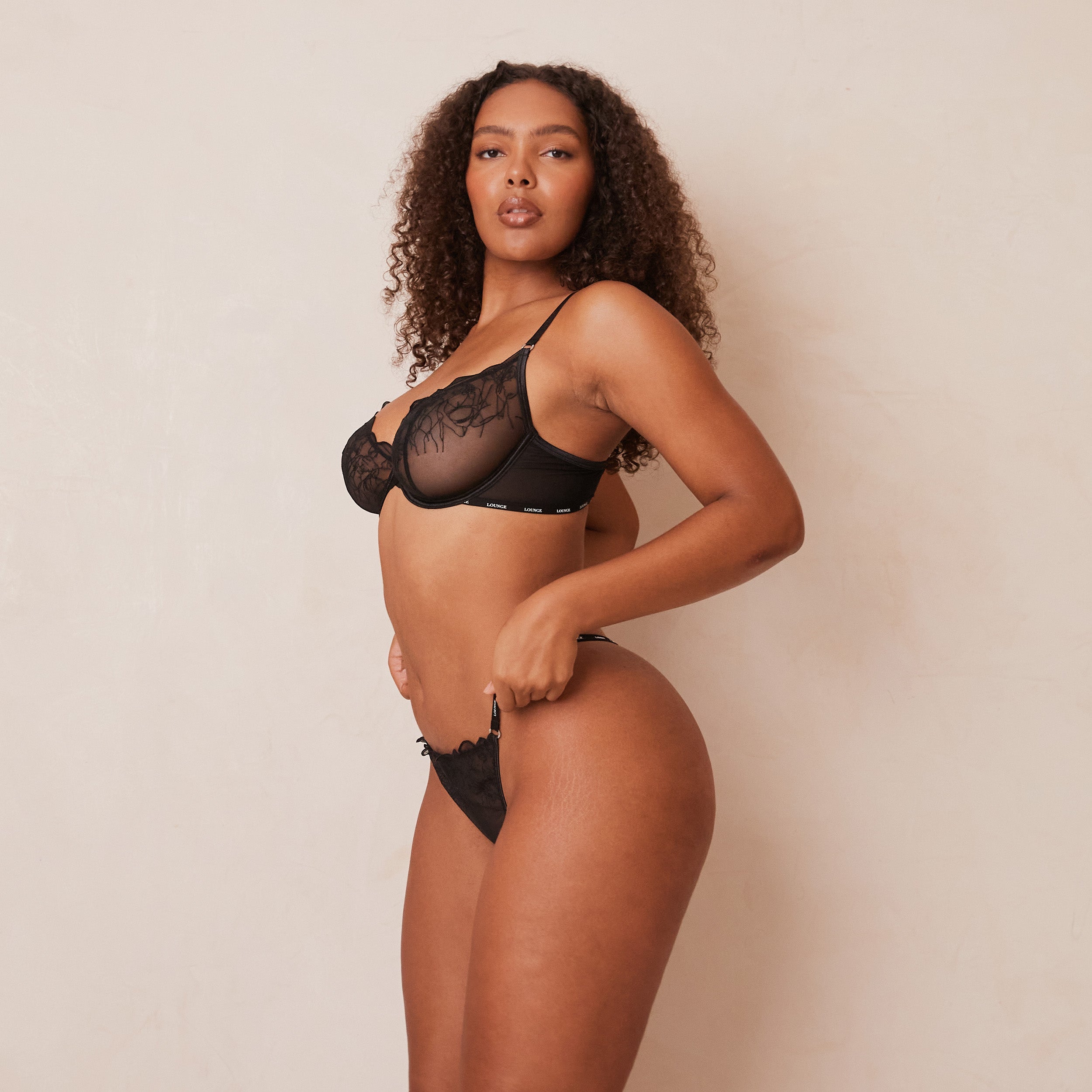 Illustration Balcony Bra | Amber, 36D/L (Thong)