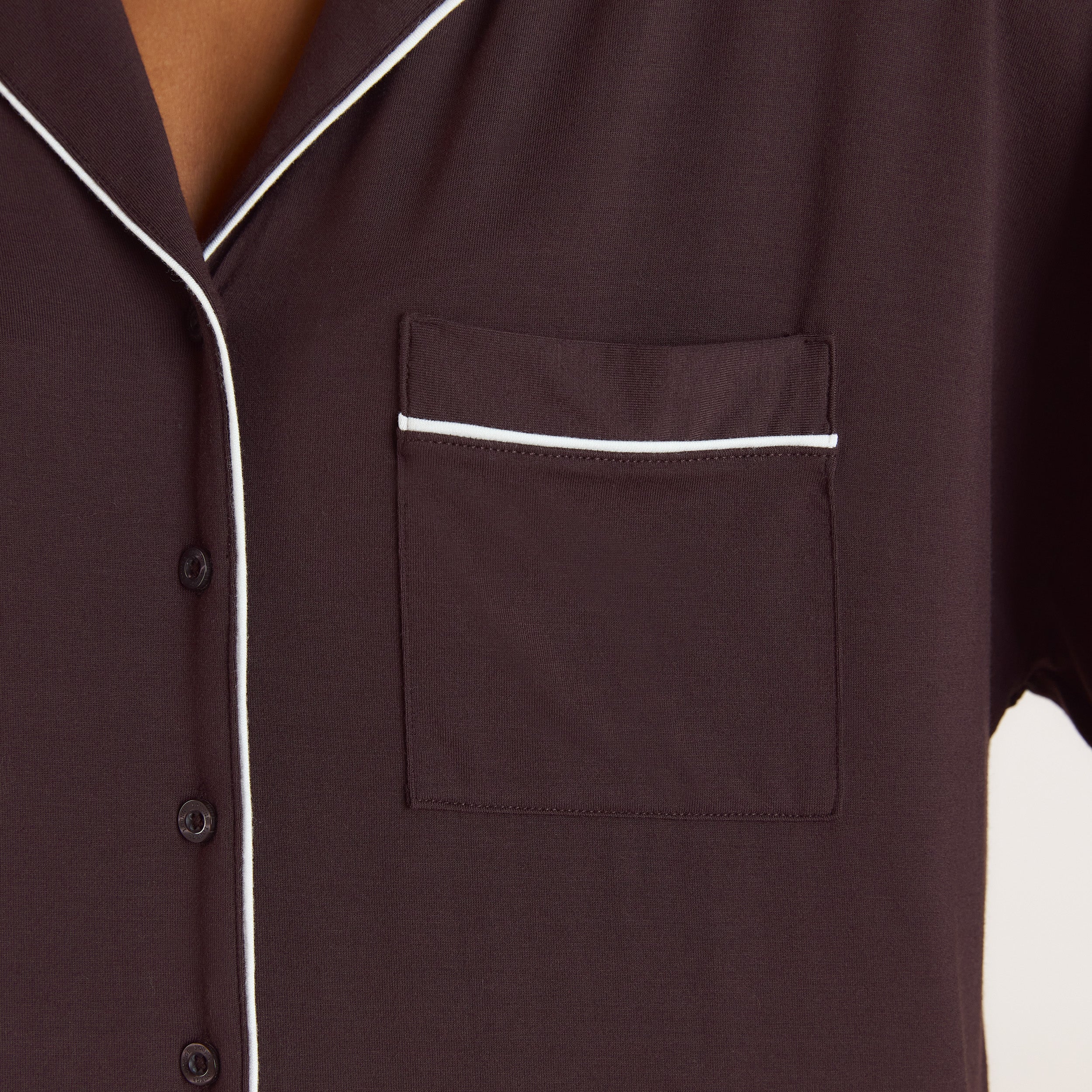 Modal Pyjama Shirt | Modal Pajama Shirt - Dark Chocolate