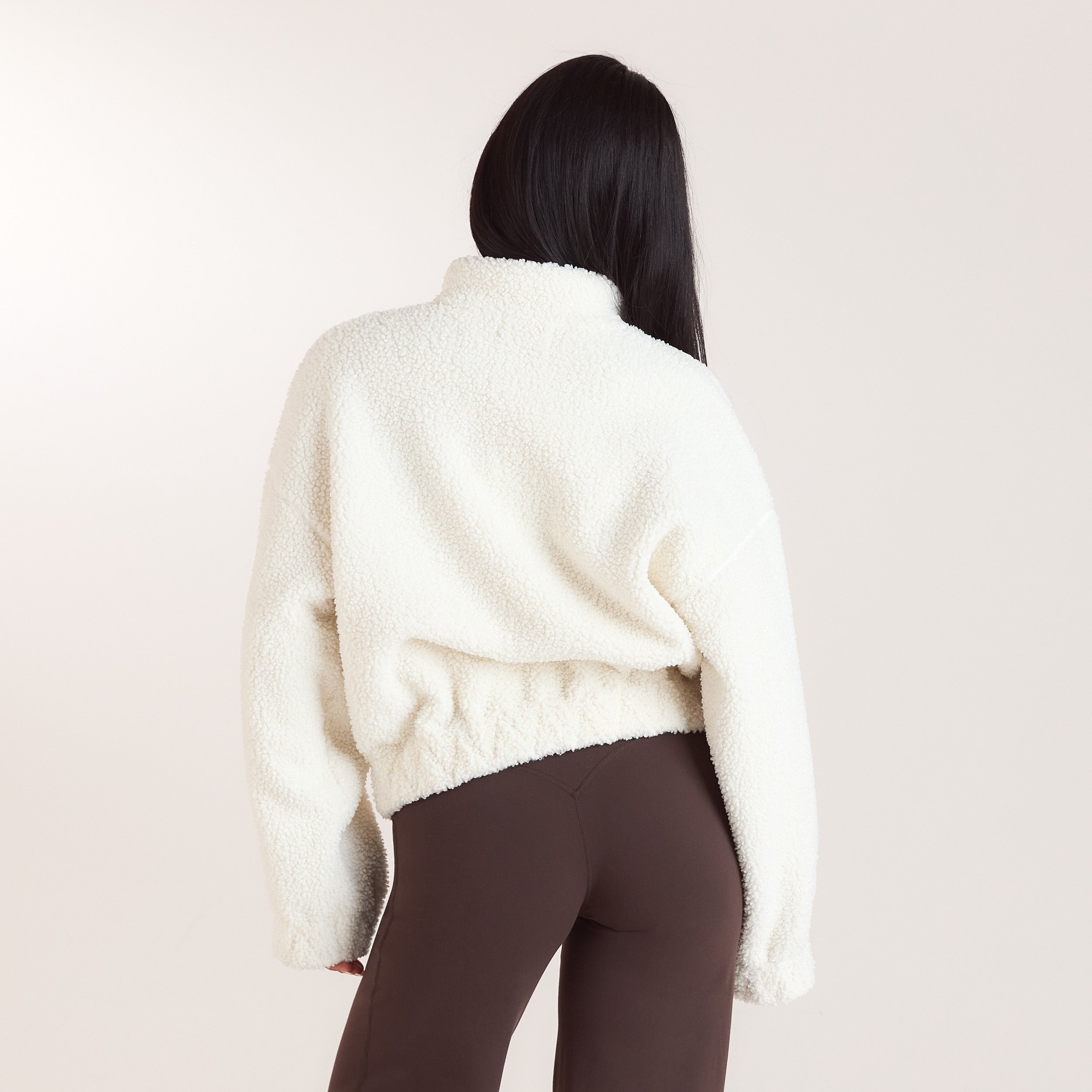 Funnel-Neck Borg Fleece | Funnel-Neck Borg Fleece - Cream
