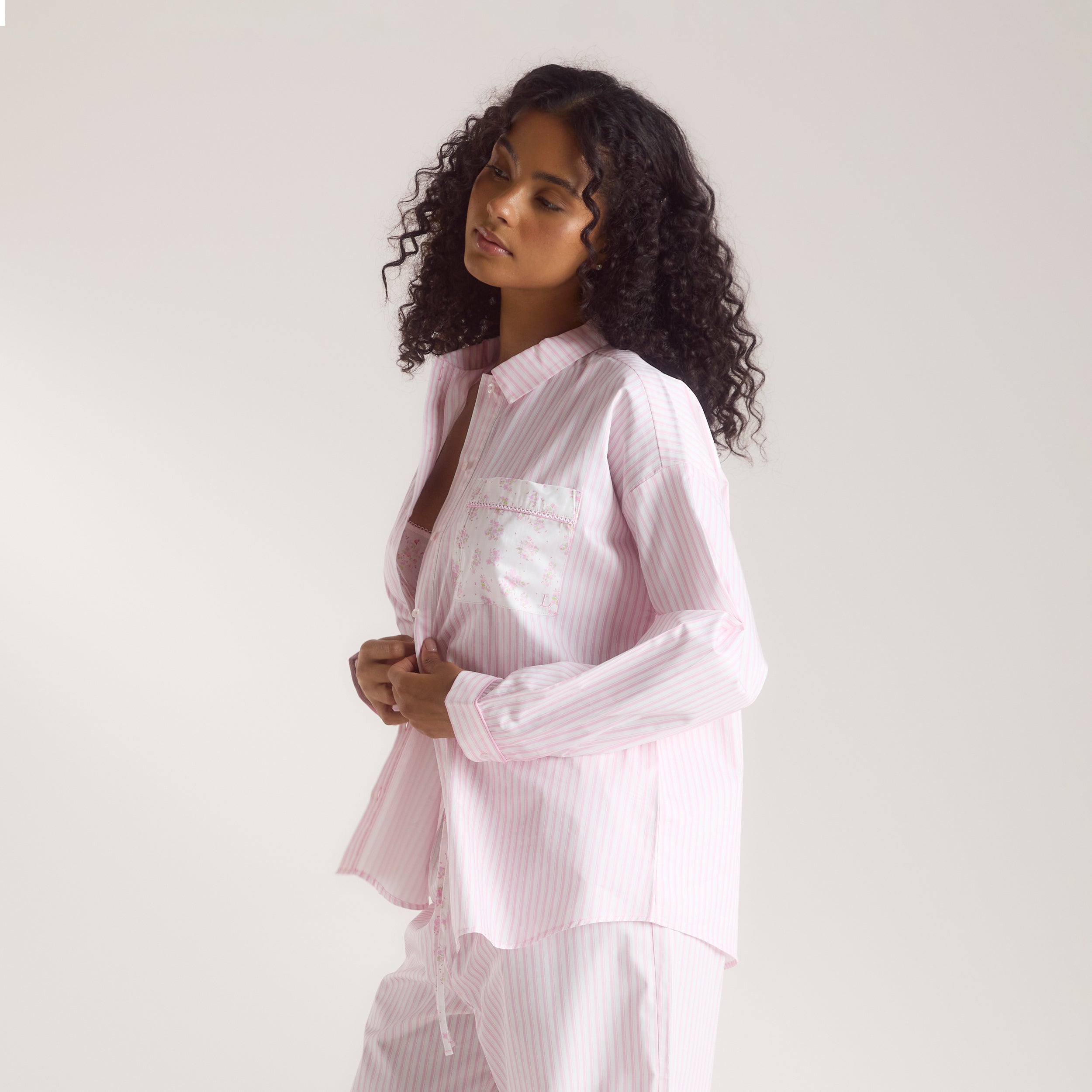 Bloom & Stripe Pajama Shirt | Bloom & Stripe Pajama Shirt - Pink