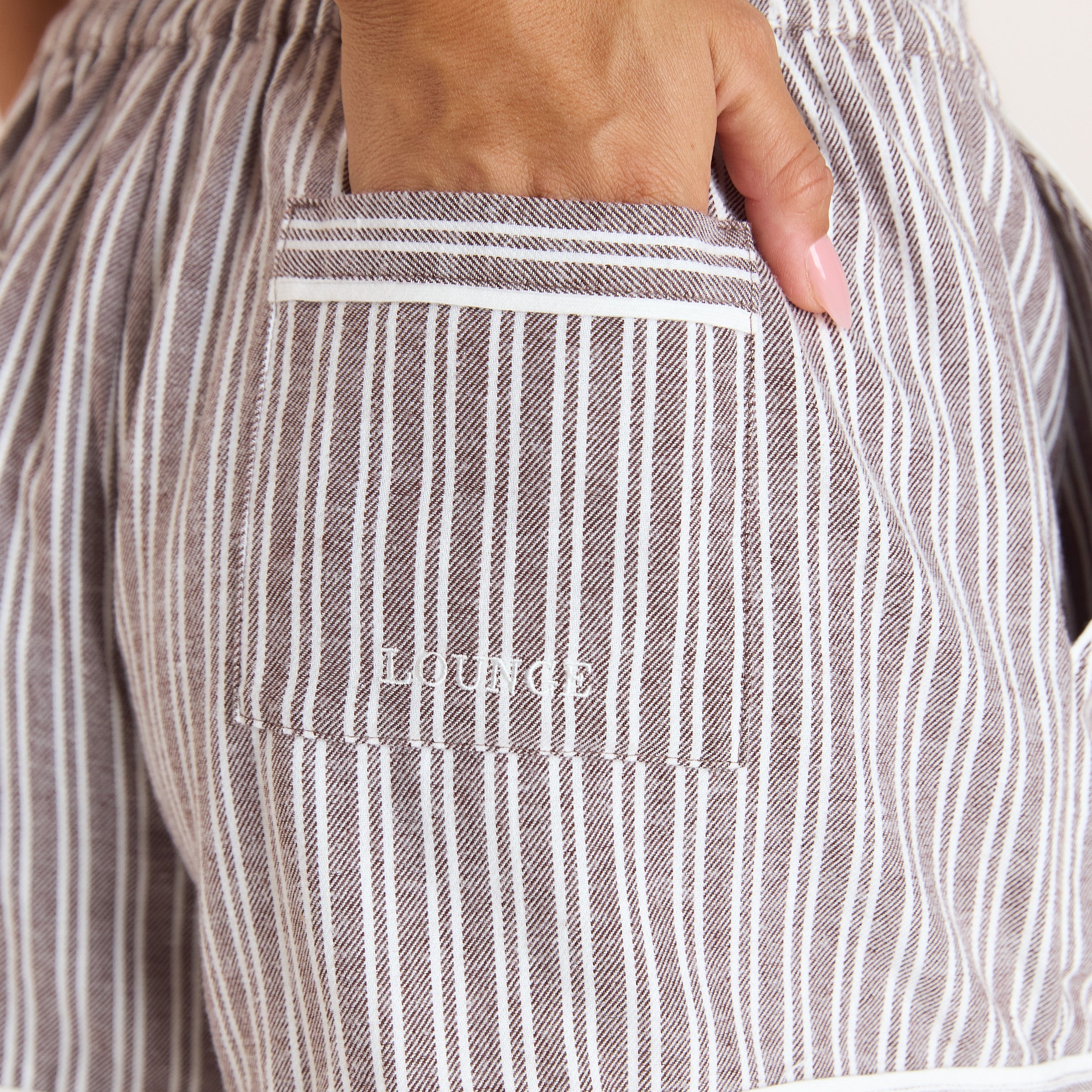 Stripe Pyjama Shorts | Stripe Pajama Shorts - Chocolate