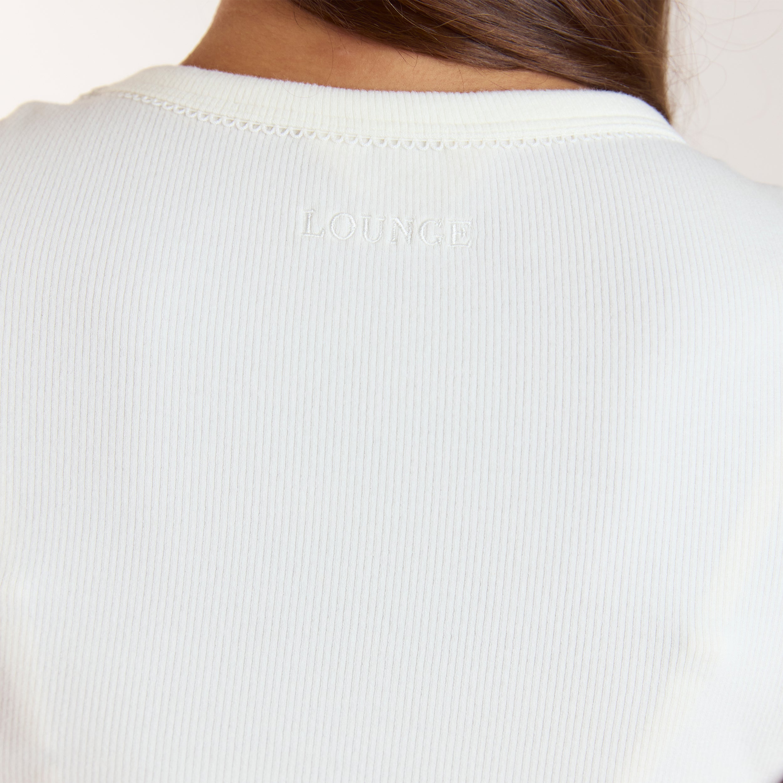 Ribbed Short-Sleeve Pyjama Top | Ribbed Short-Sleeve Pajama Top - Cream