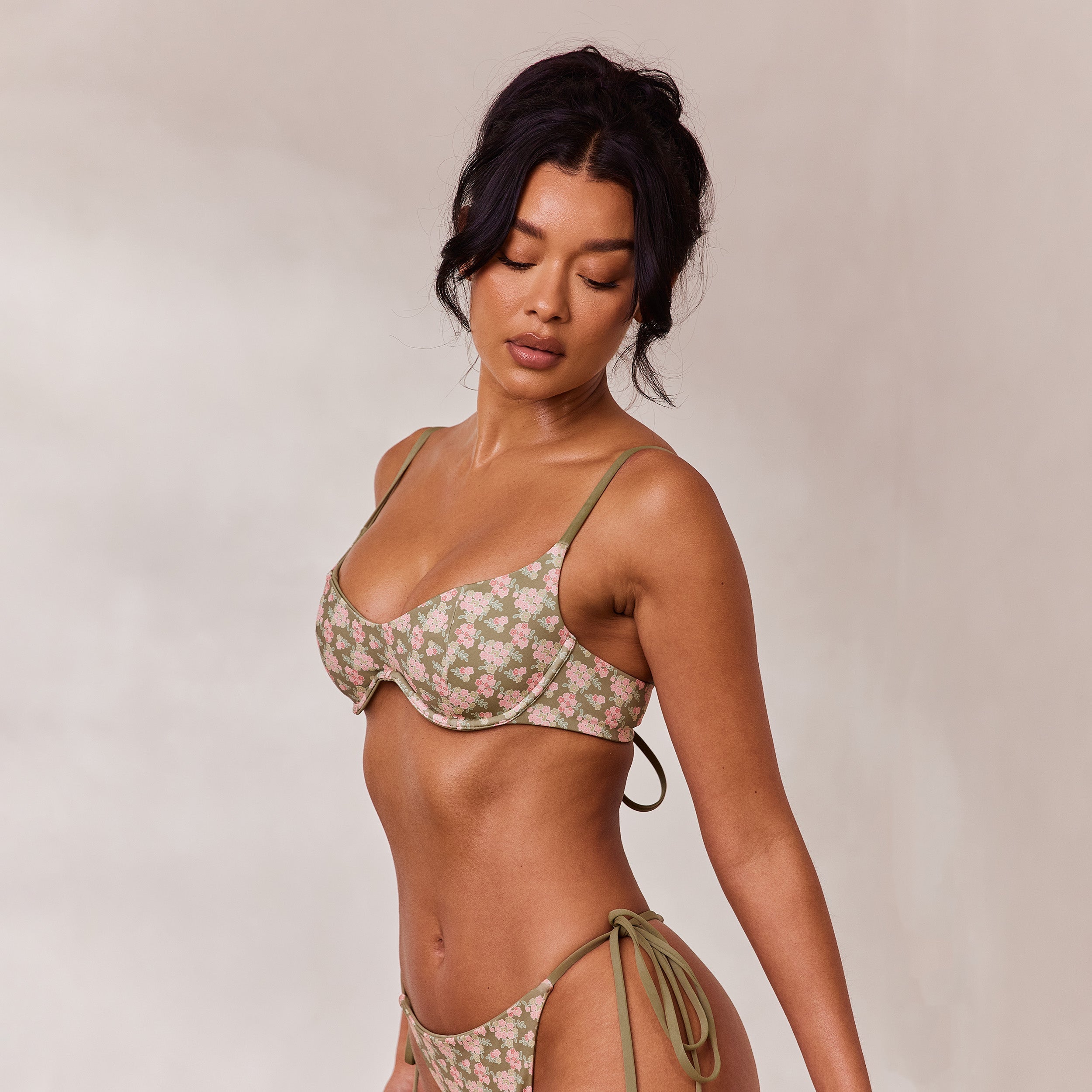 Reversible Underwire Bikini Top | Reversible Underwire Bikini Top - Green/Floral