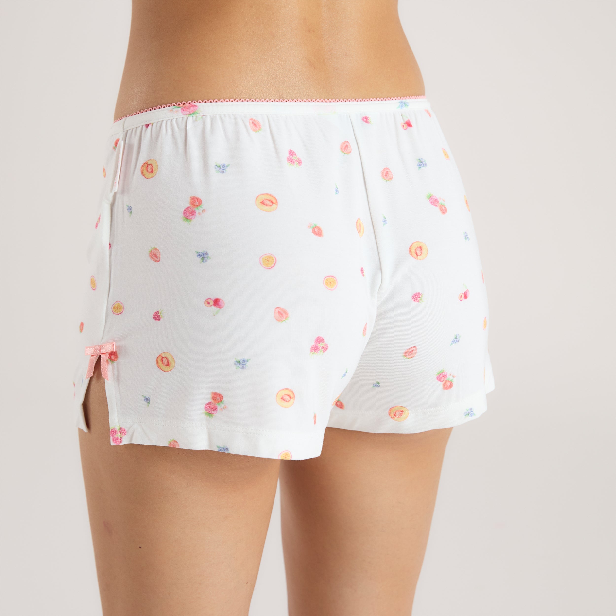Modal Pajama Shorts | Modal Pajama Shorts - White Fruits