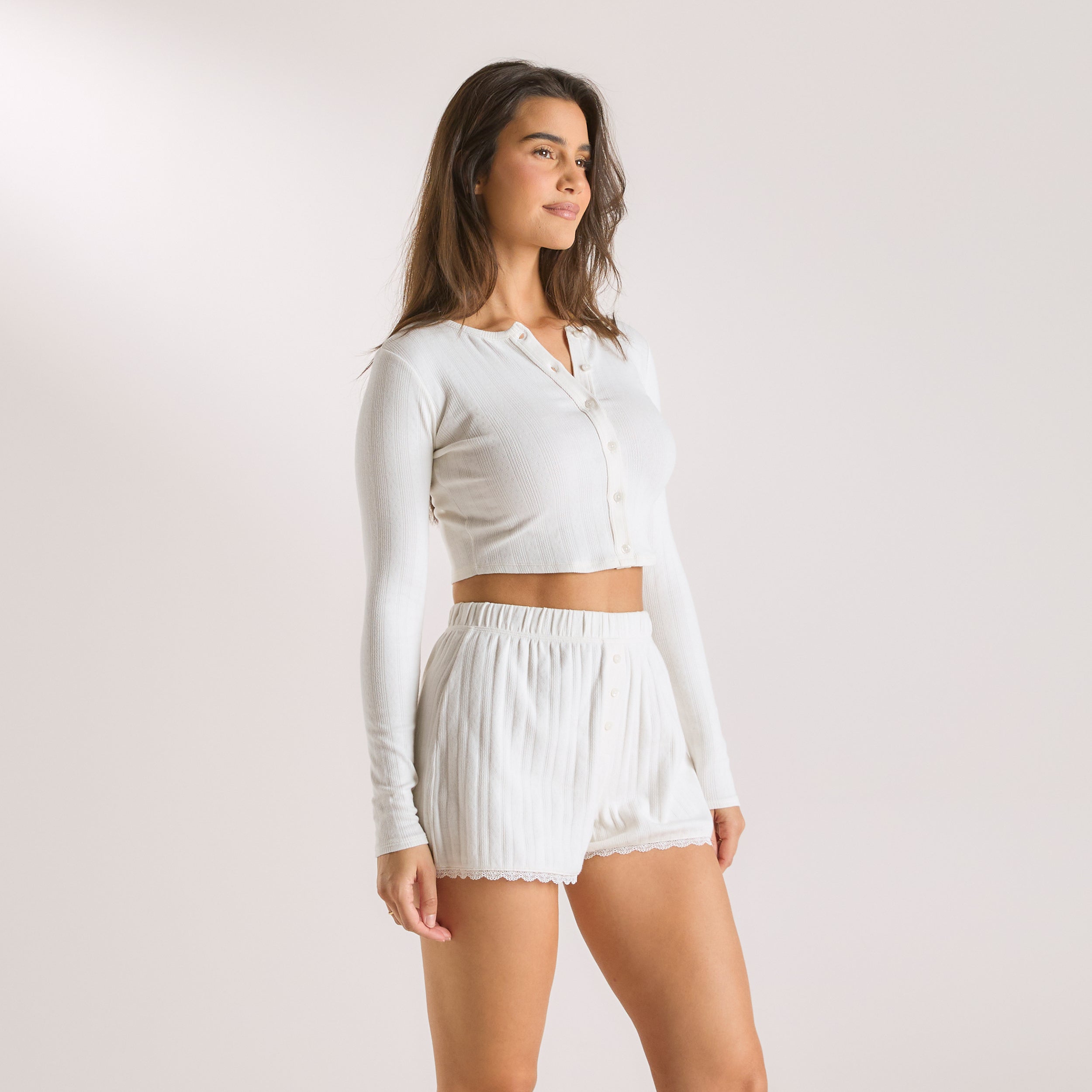 Pointelle Cardigan | Pointelle Cardigan - Cream