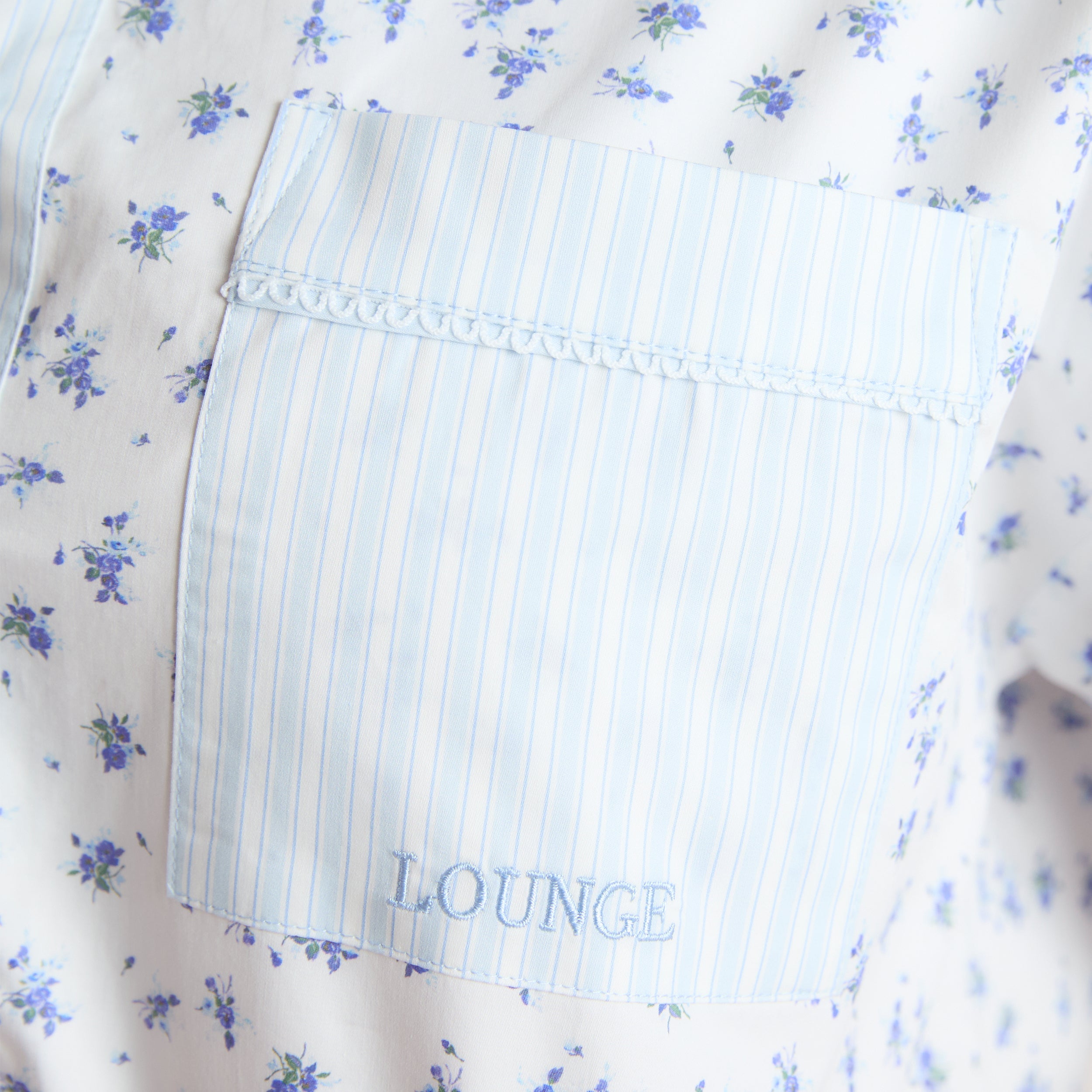 Bloom & Stripe Short-Sleeved Pajama Shirt | Bloom & Stripe Short-Sleeved Pajama Shirt - Blue