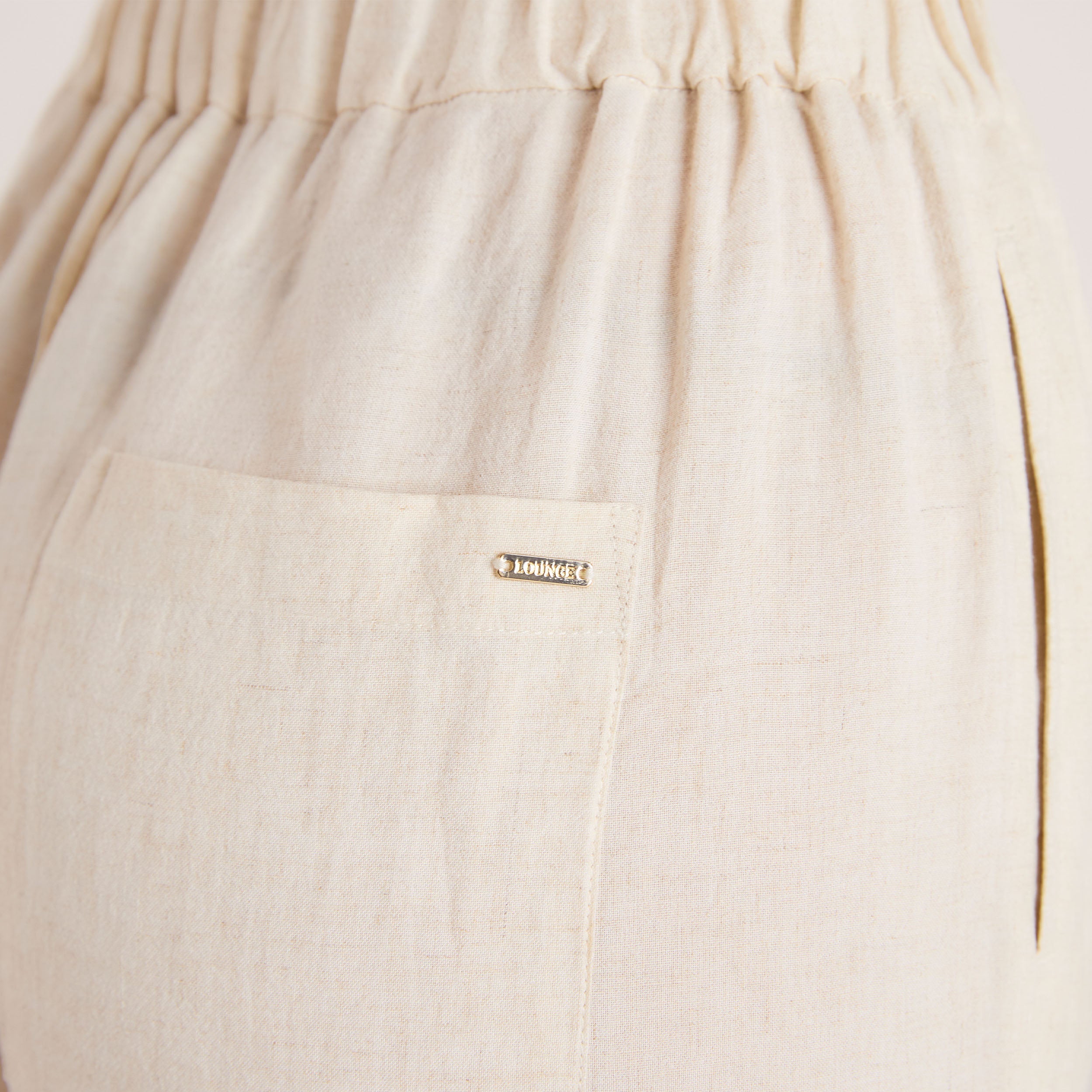 Linen Blend Wide-Leg Pants | Linen Blend Wide-Leg Pants - Cream
