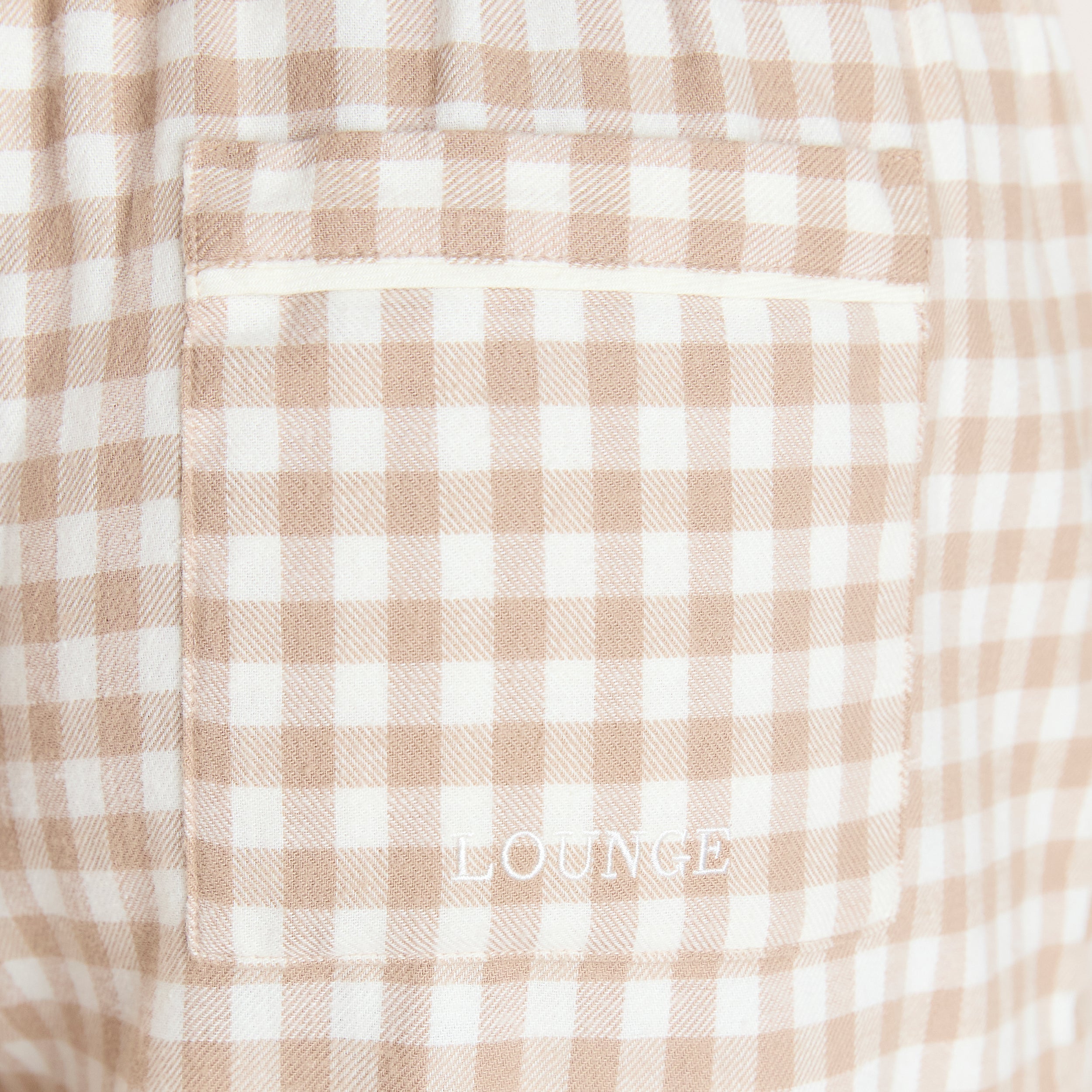 Gingham Pyjama Bottoms | Gingham Pajama Pants - Beige