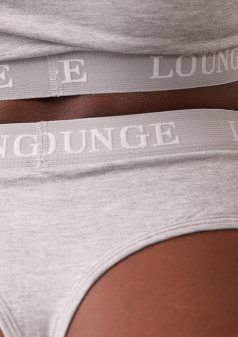 Bamboo Basic Bralette & Thong/Briefs Set - Grey – Lounge Underwear