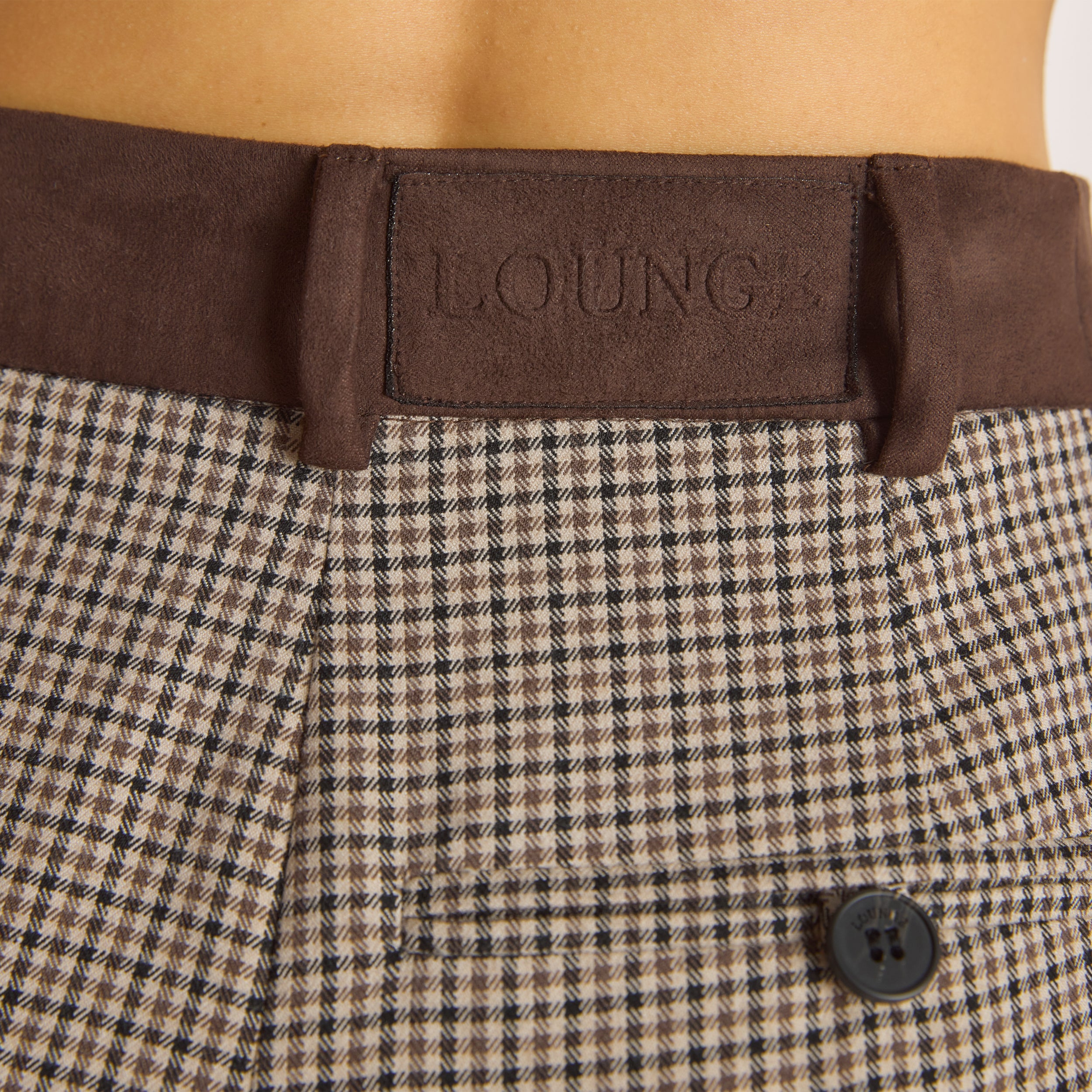 Houndstooth Pants  | Houndstooth Pants - Brown