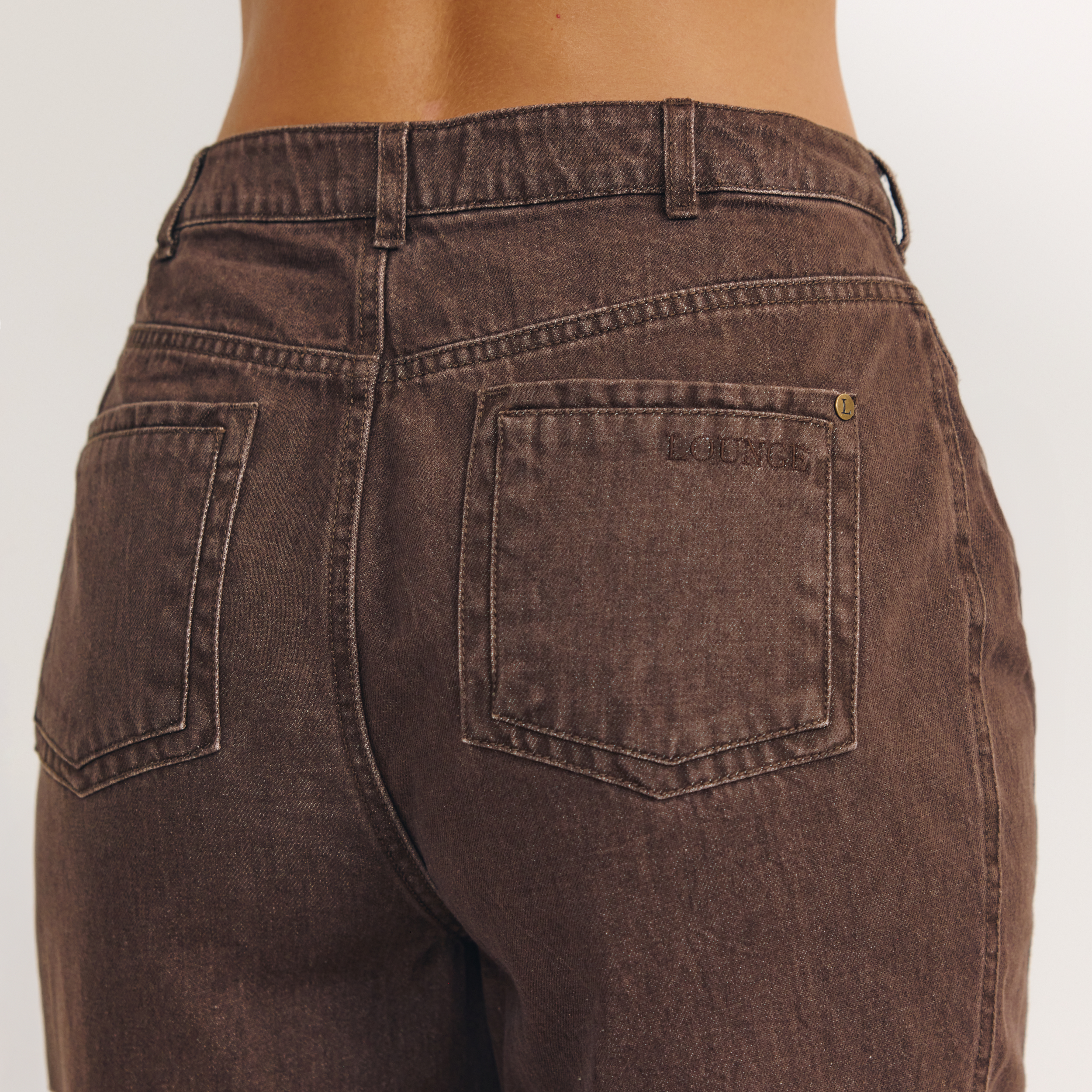 Dipped-Waist Wide-Leg Jeans | Dipped-Waist Wide-Leg Jeans - Espresso