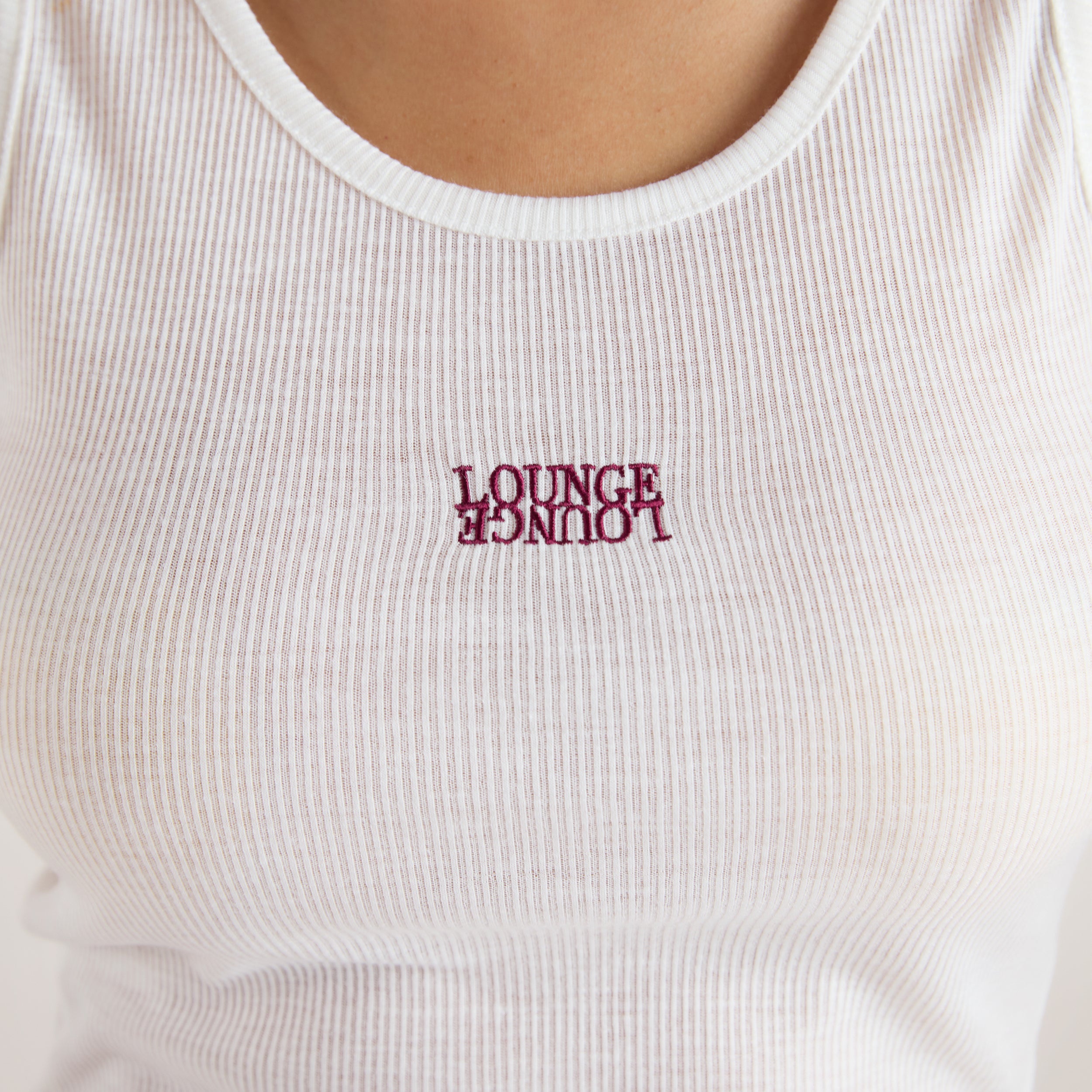 Sheer Ribbed Vest Top | Sheer Ribbed Vest Top - White