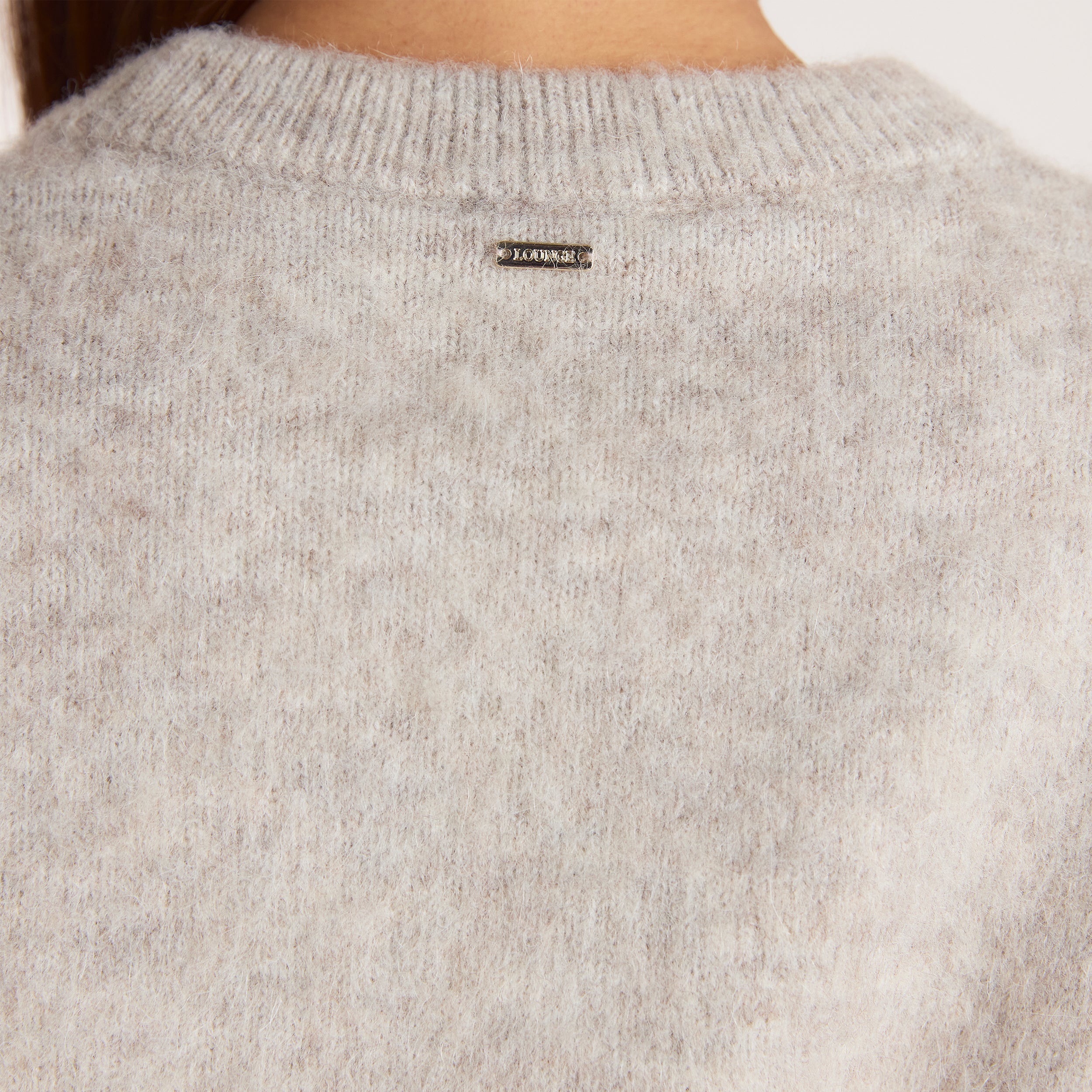 Fluffy Knitted Jumper | Fluffy Knitted Jumper - Warm Gray