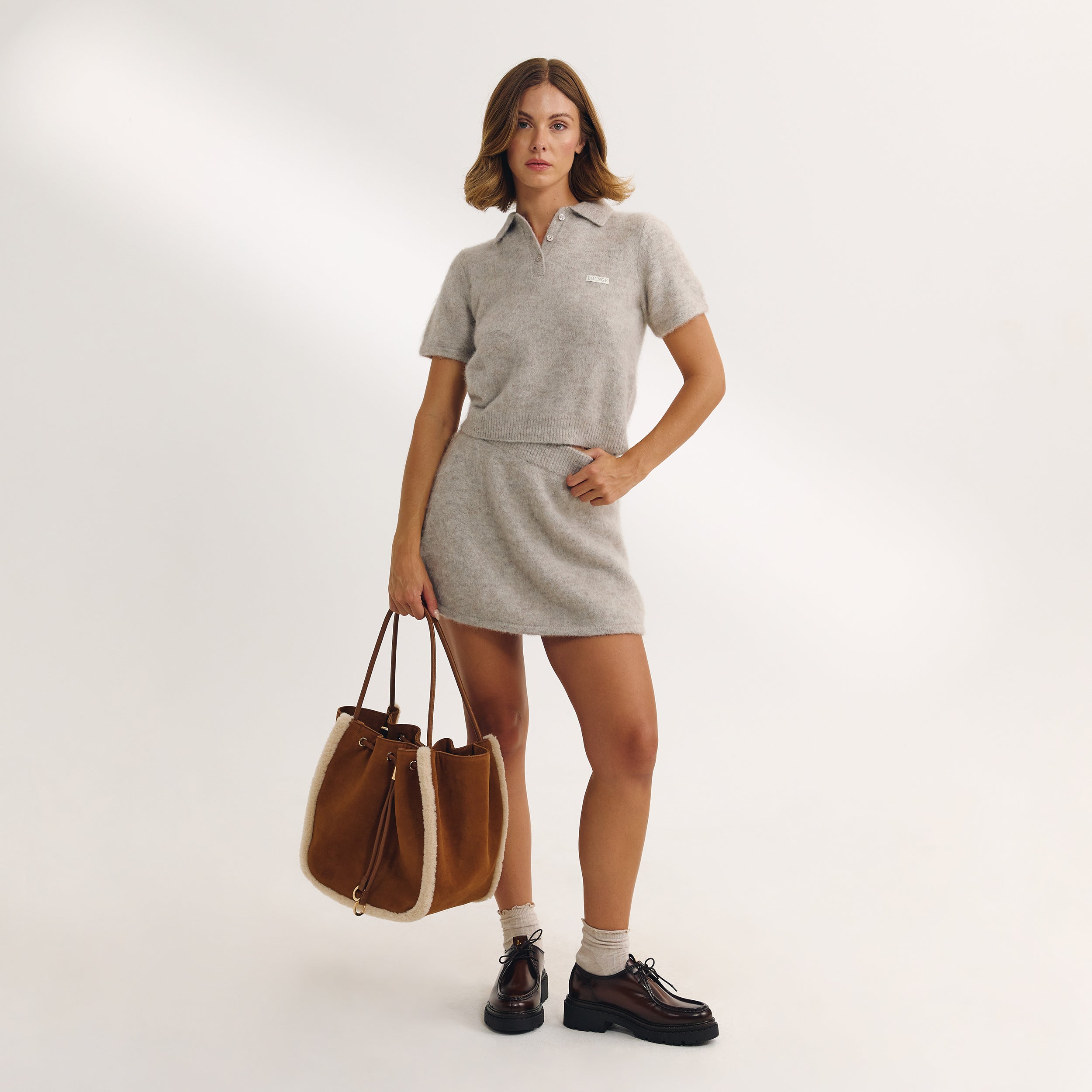 Knitted Mini Skirt | Knitted Mini Skirt - Mink