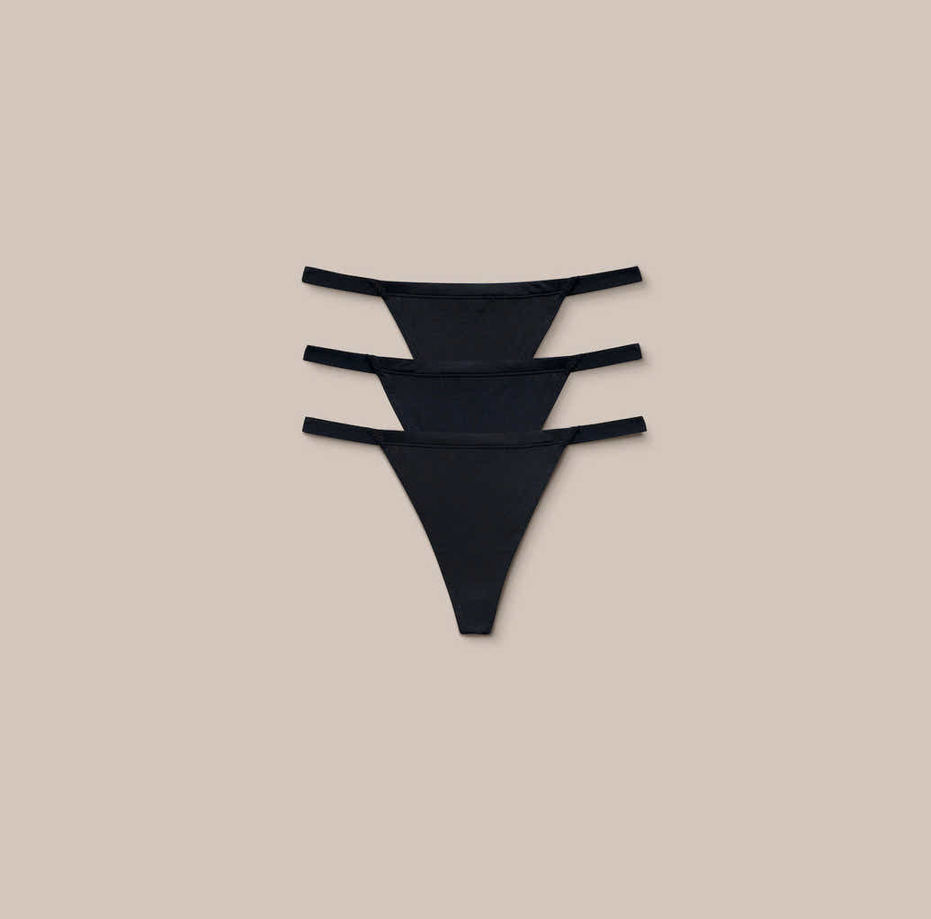Native Intimates 3 String Tyra Intimates Set - Black – Lounge Underwear