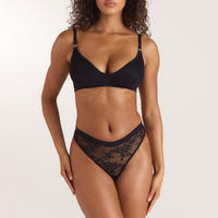Lace Nurture Nursing Bra - Black