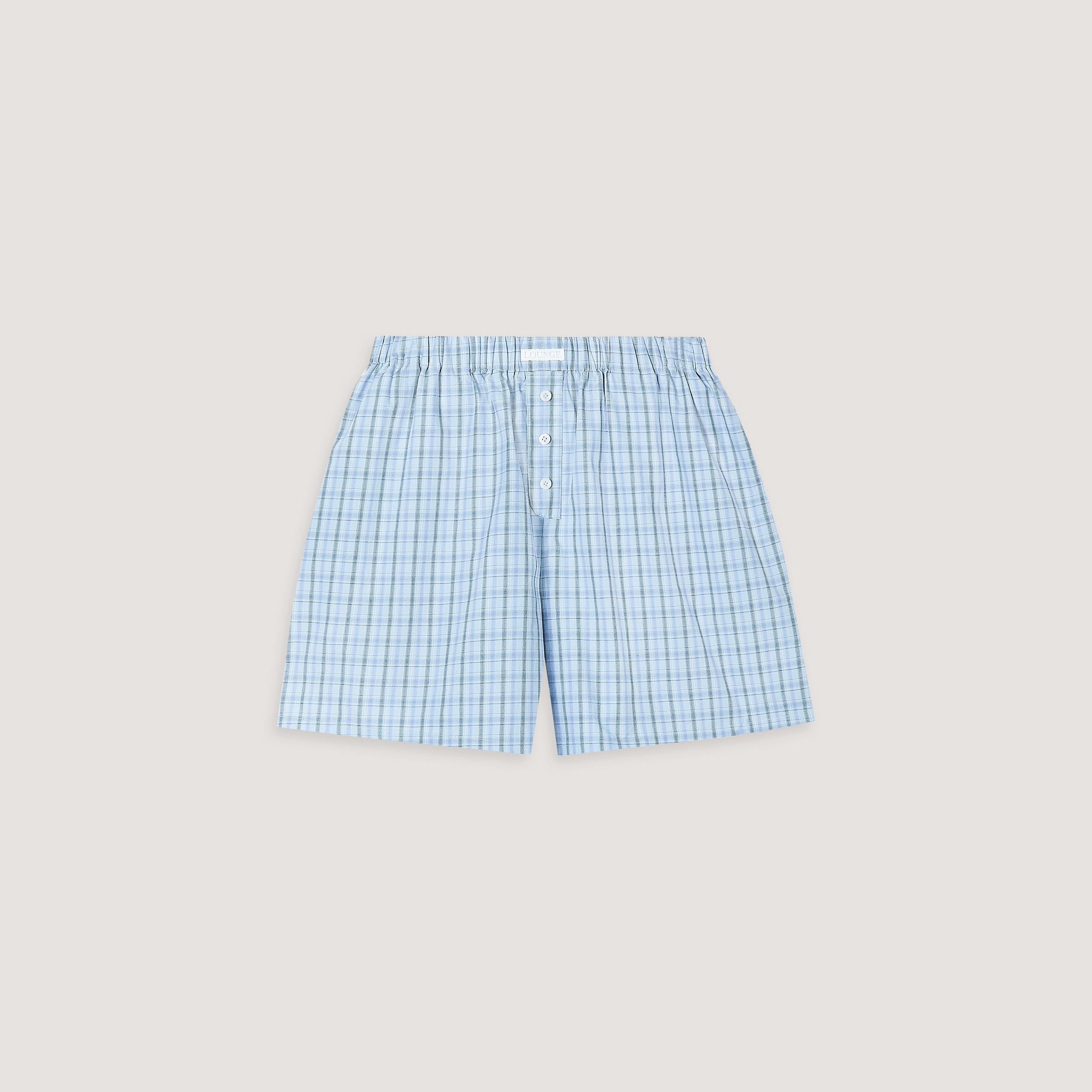 Checked Cotton Shorts | Checked Cotton Shorts - Blue