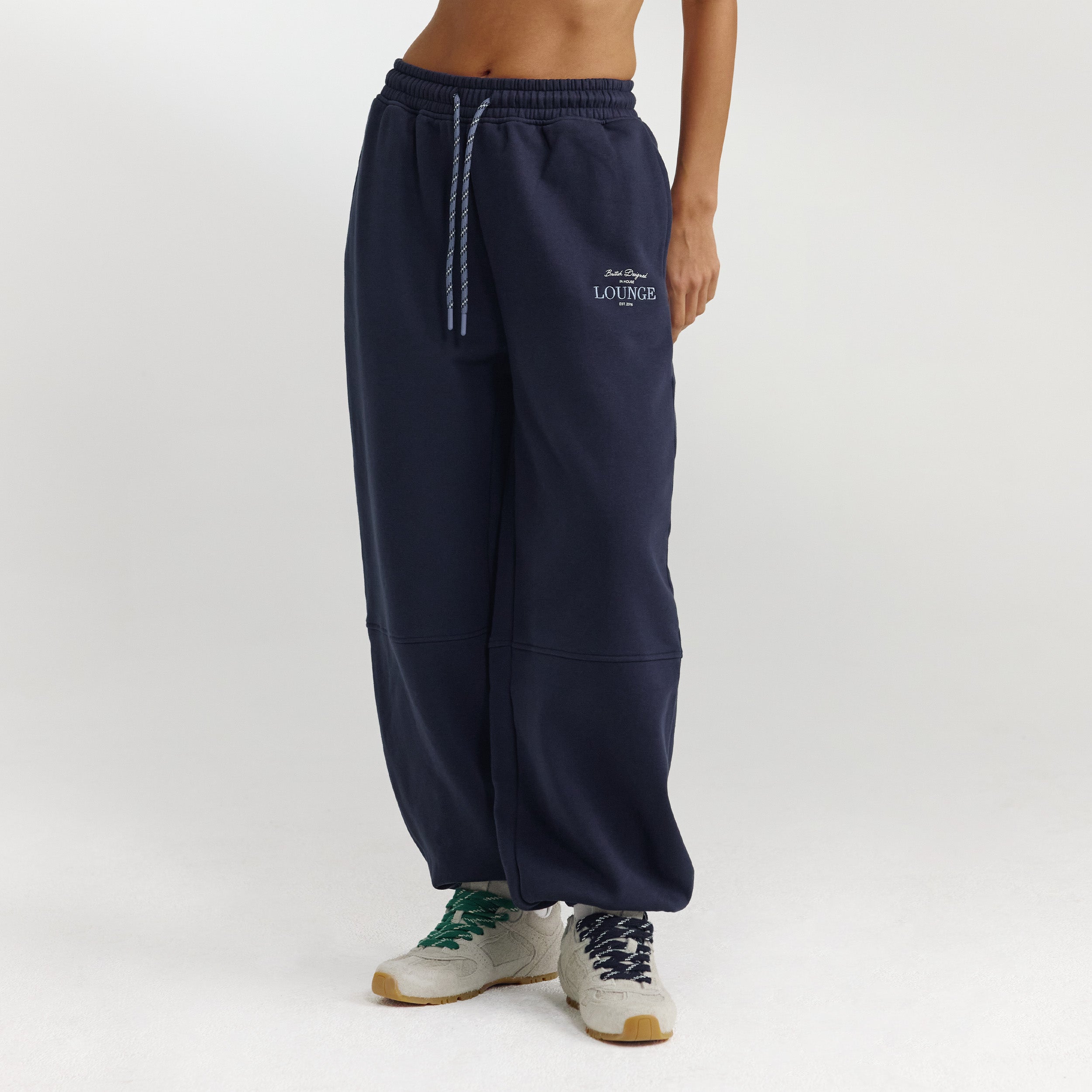 Barrel Leg Sweatpants - Dark Blue