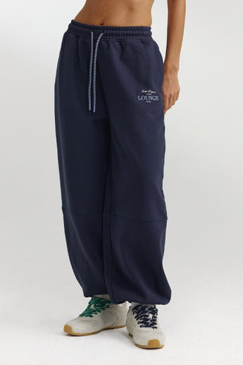Barrel Leg Sweatpants - Dark Blue
