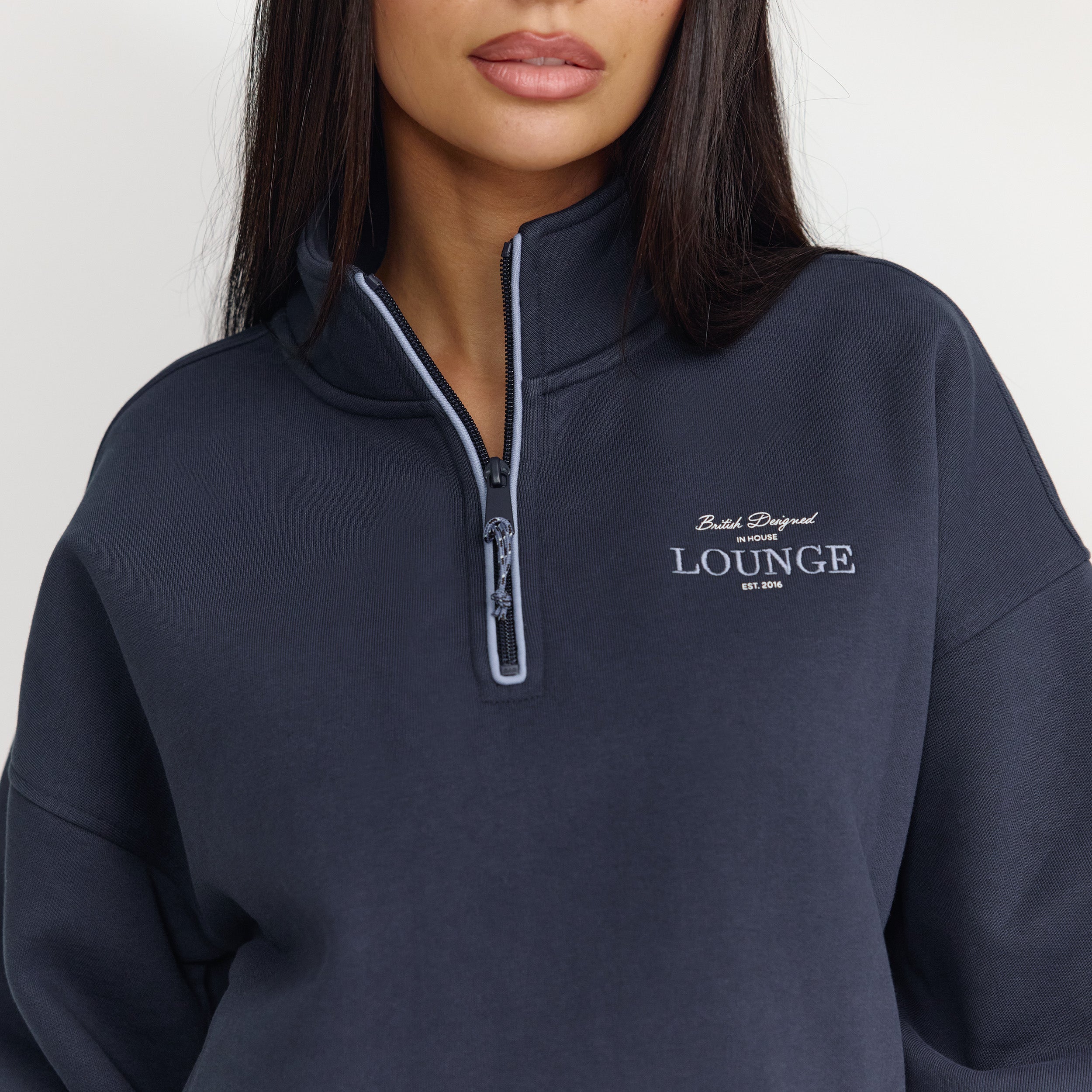 Quarter-Zip Sweater - Dark Blue
