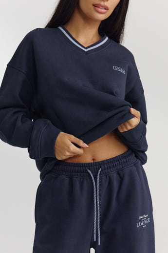 V-Neck Sweater - Dark Blue alternate