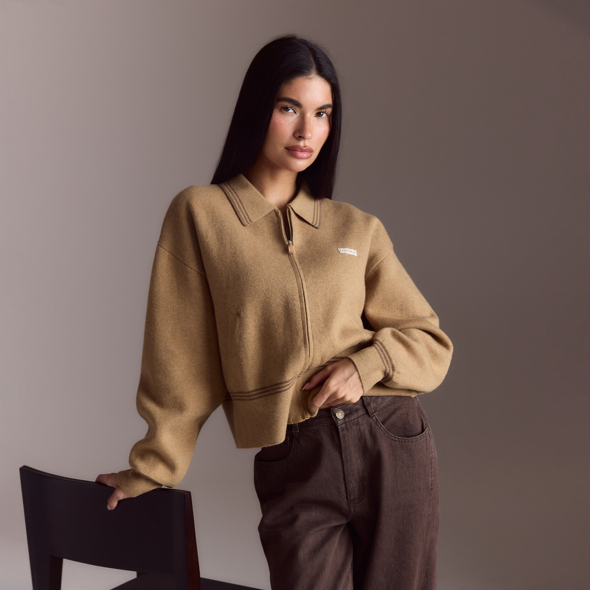 Knitted Jacket | Knitted Jacket - Tan