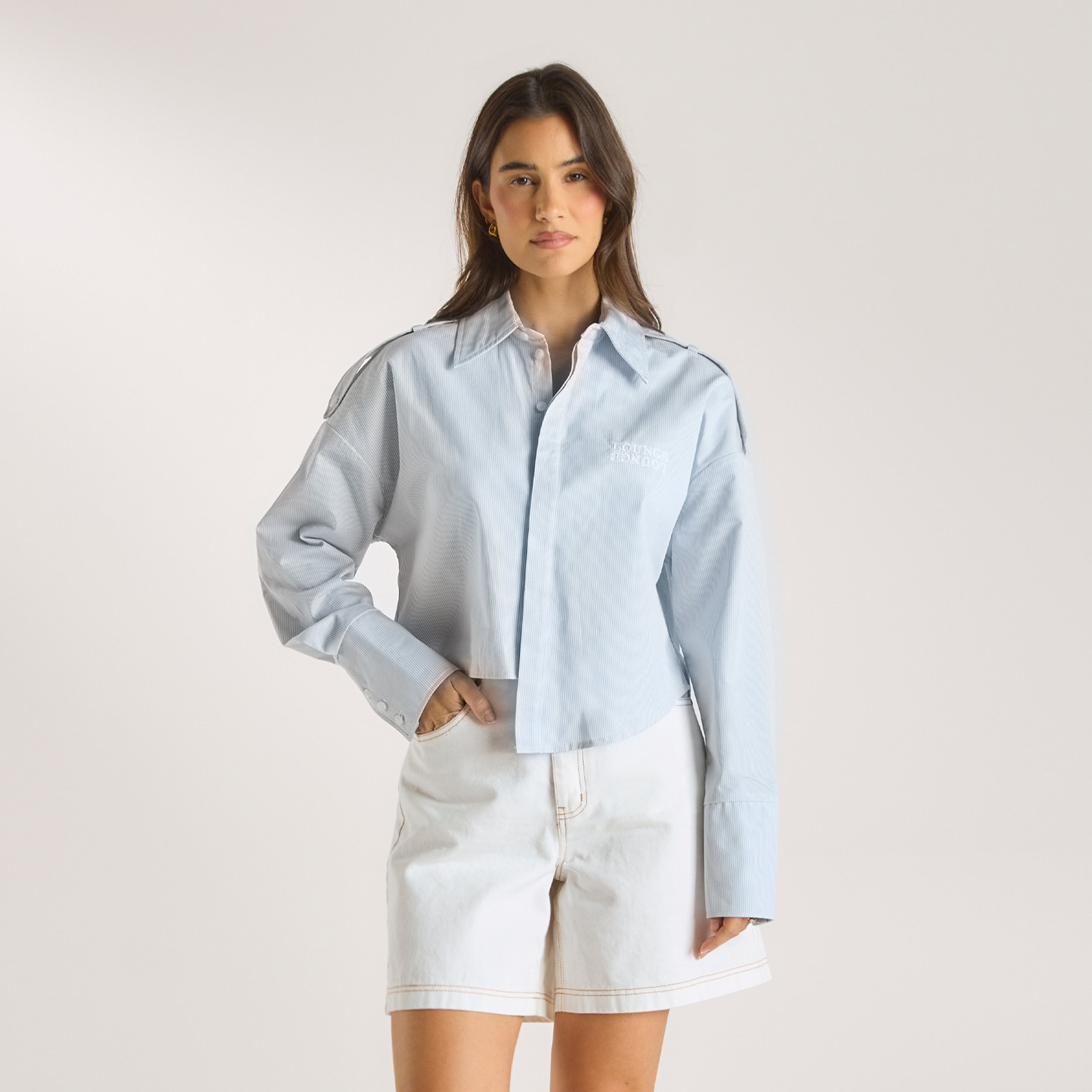 Asymmetric Shirt | Asymmetric Shirt - Blue Stripe