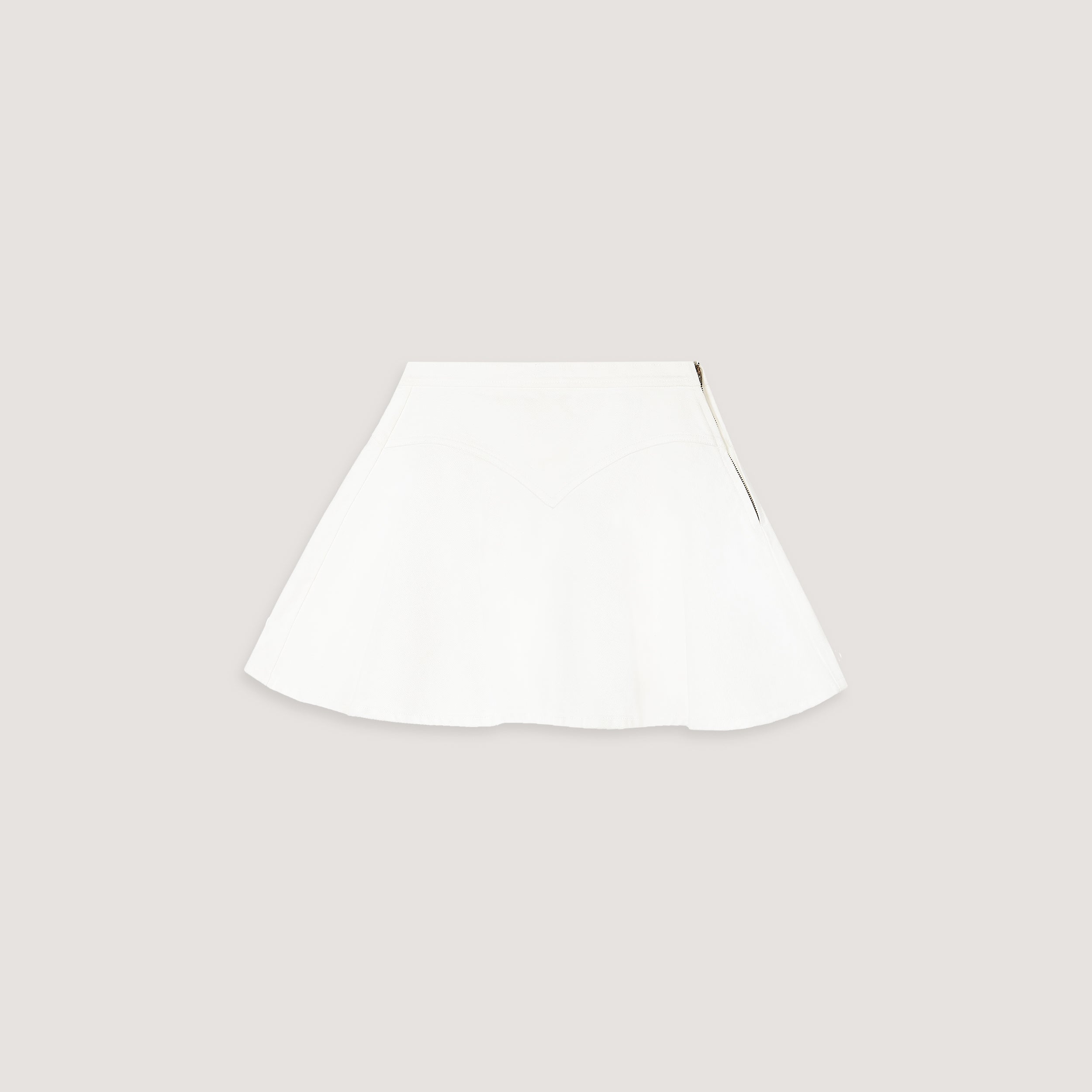 High-Waisted Denim Skirt | High-Waisted Denim Skirt - White