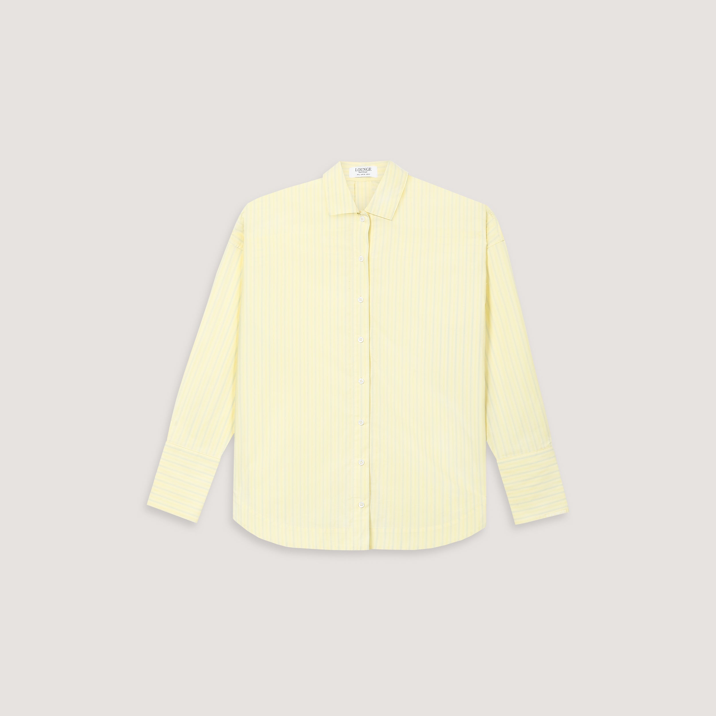 Oversized Striped Cotton Shirt | Oversized Striped Cotton Shirt - Yellow
